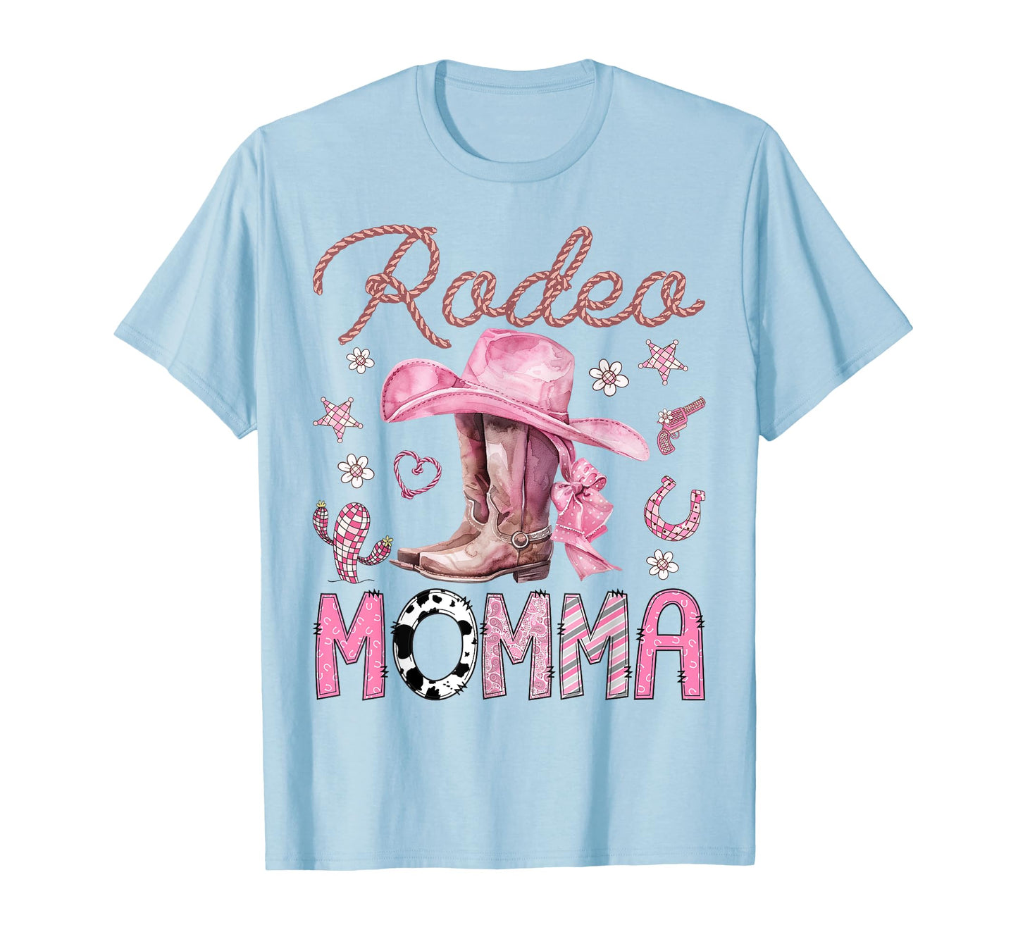 Rodeo Momma Pink CowGirl Coquette Boots Birthday Girl T-Shirt