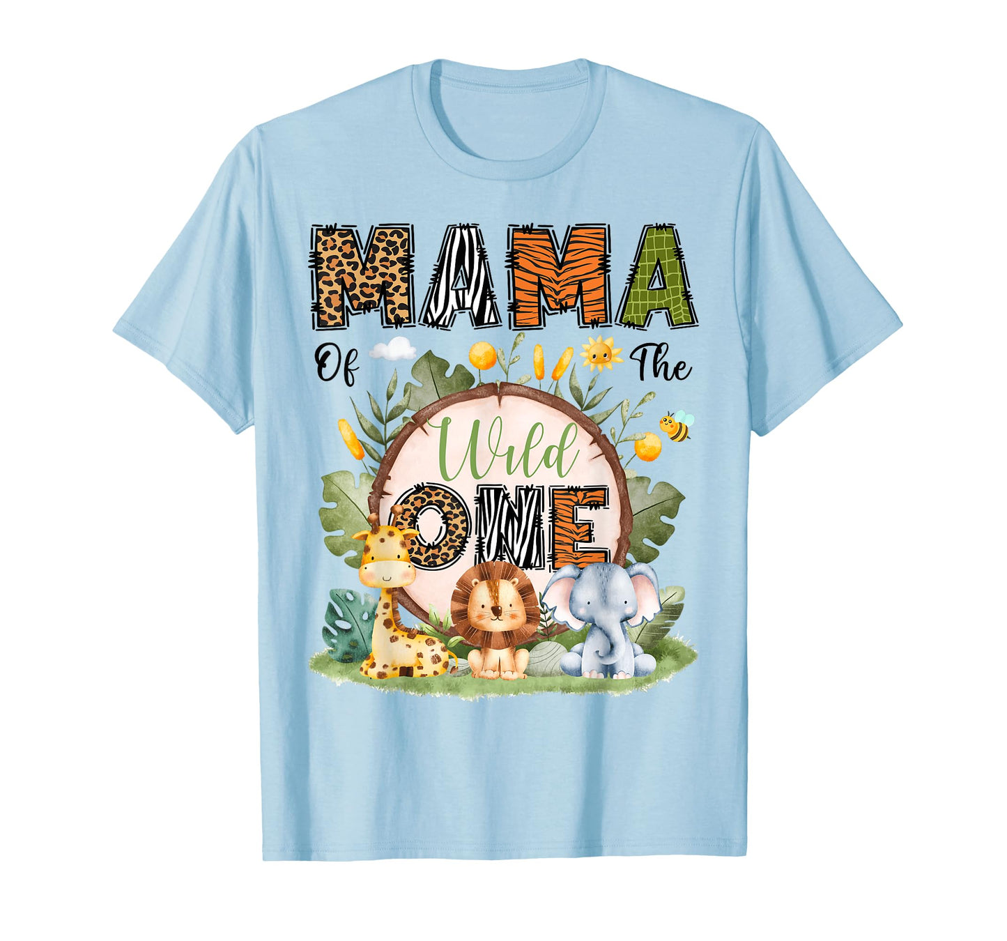 Mama Of The Wild One 1St Birthday Boy Safari Jungle T-Shirt