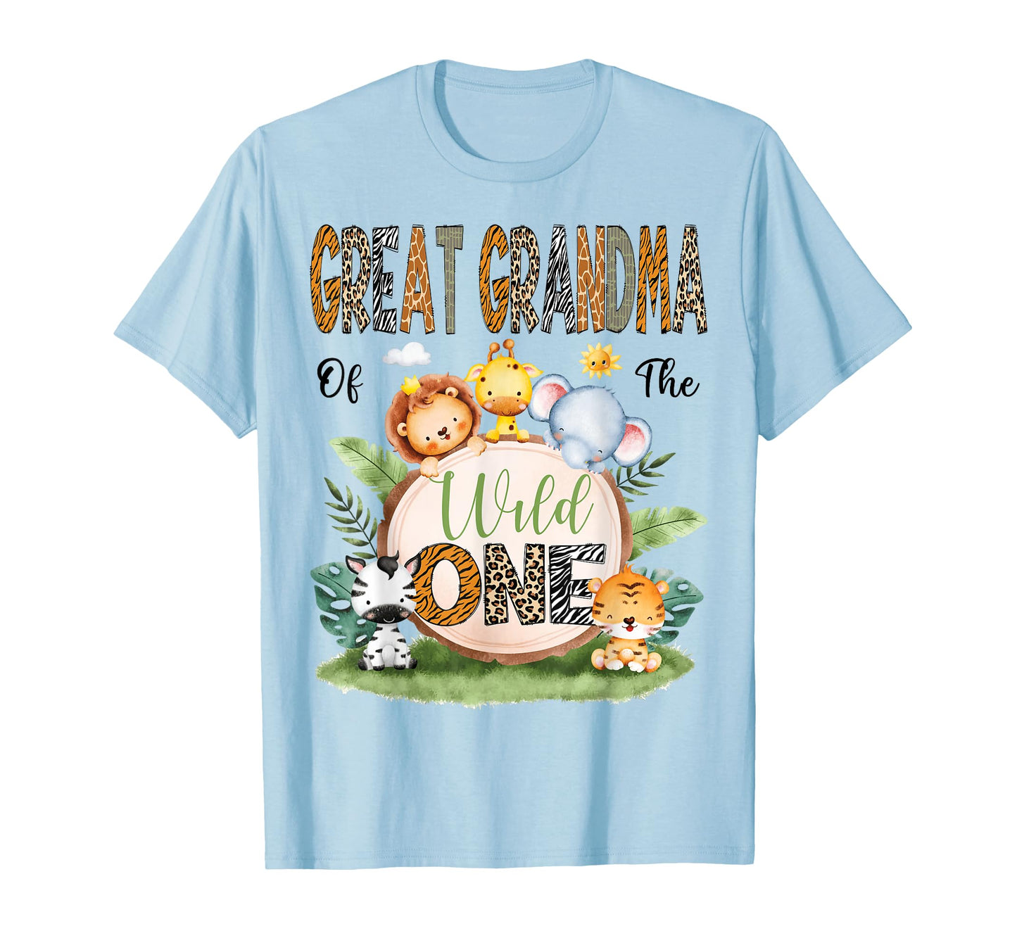 Great Grandma Of The Wild One Safari Jungle 1St Birthday T-Shirt