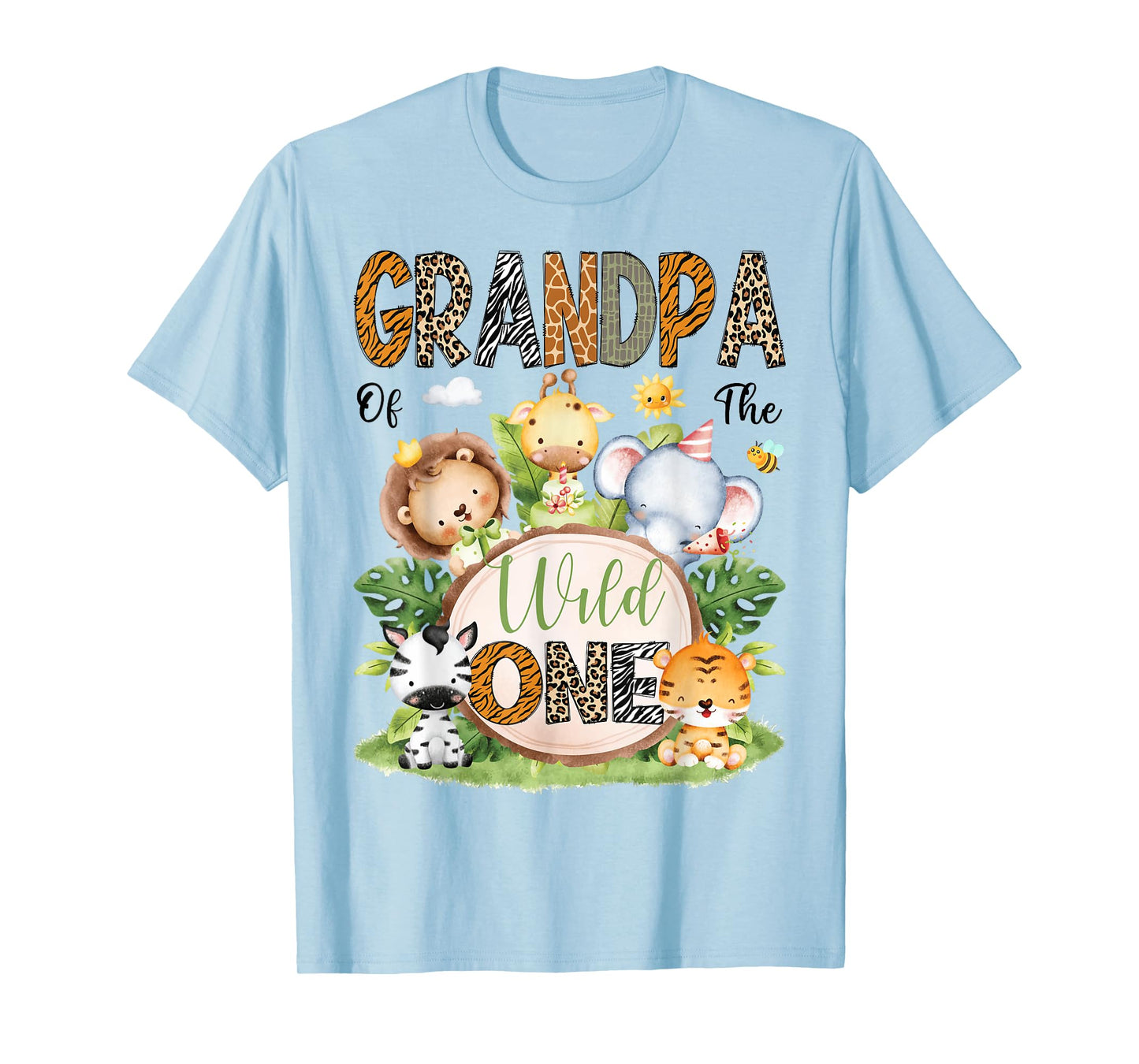 Grandpa Of The Wild One Safari Jungle 1St Birthday Kids T-Shirt
