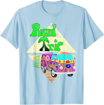 Road Trip Vacation Vintage 1960s Hippie Distressed T-shirt
