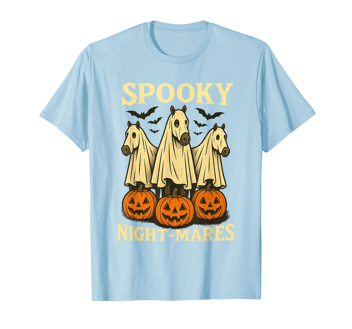 Spooky Night-Mares Halloween Horse Ghost Funny Spooky Season T-Shirt