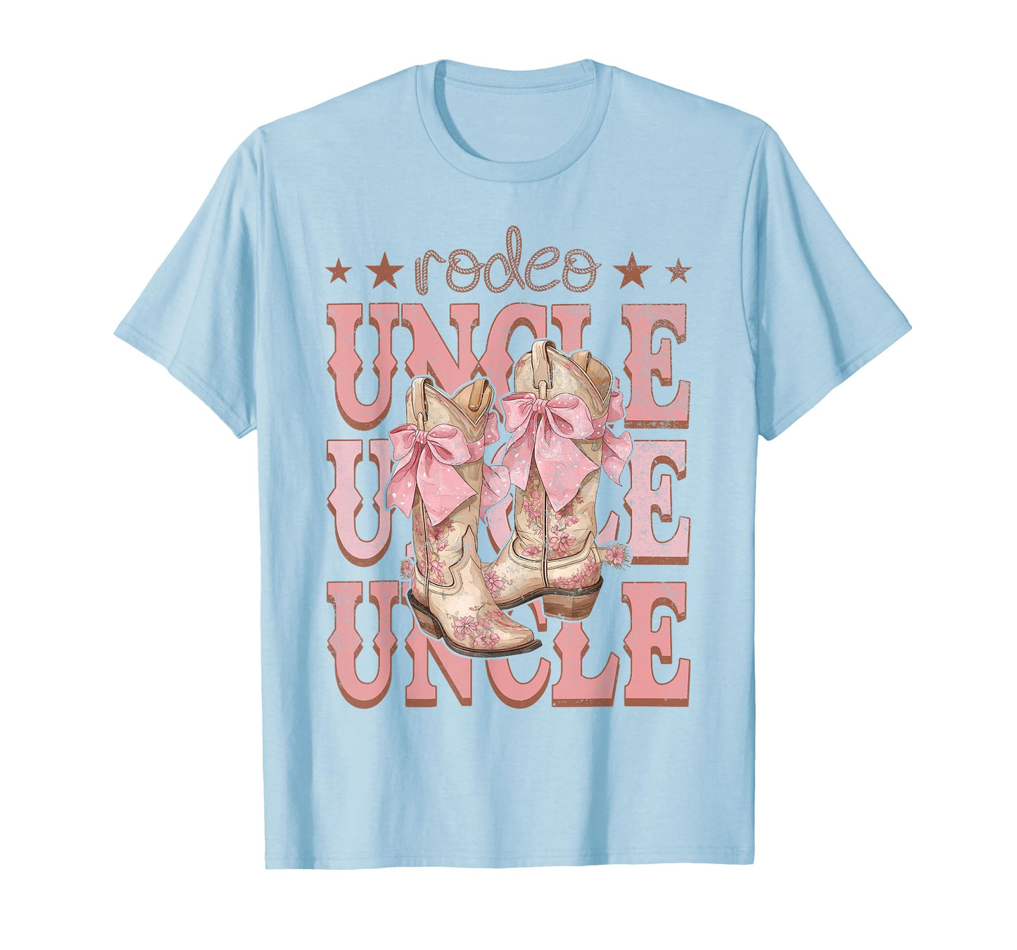 Rodeo Uncle Pink Boots Coquette Cow-Girl Birthday Party T-Shirt