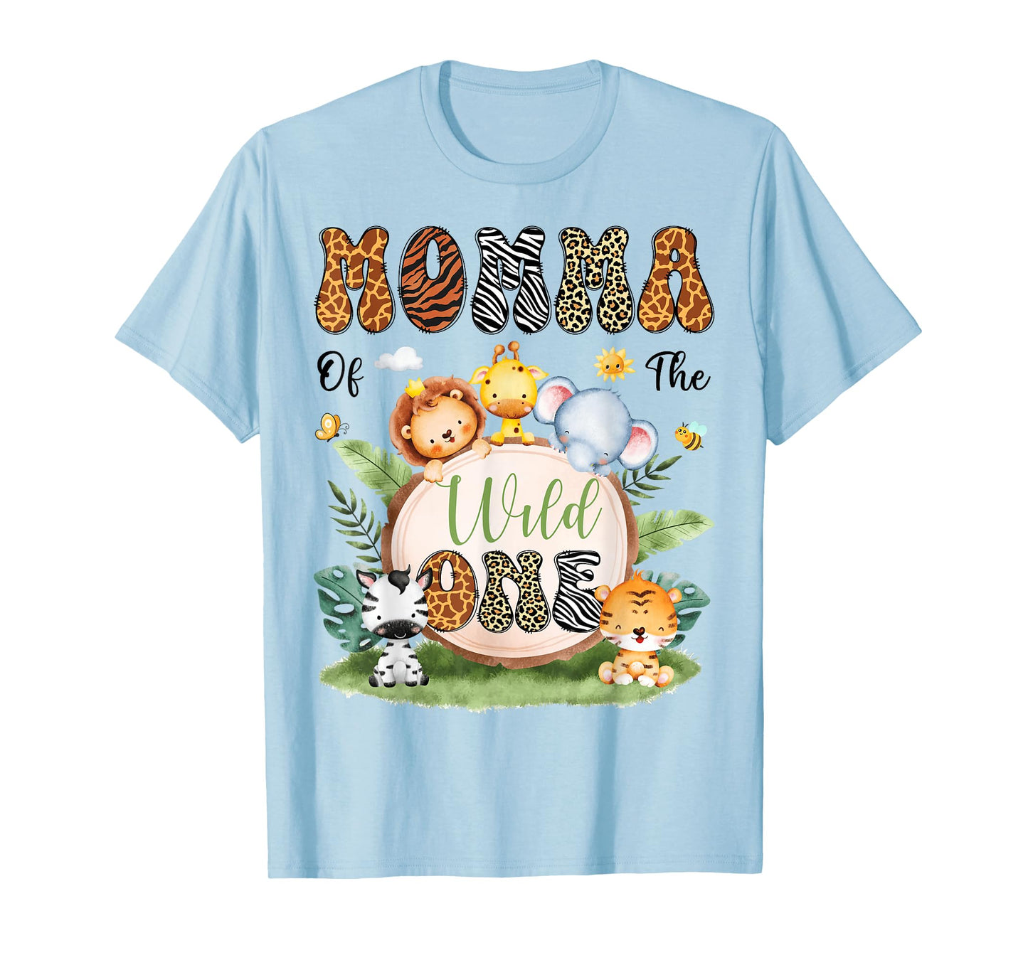 Momma Of The Wild One Safari Jungle 1St Birthday Boy T-Shirt