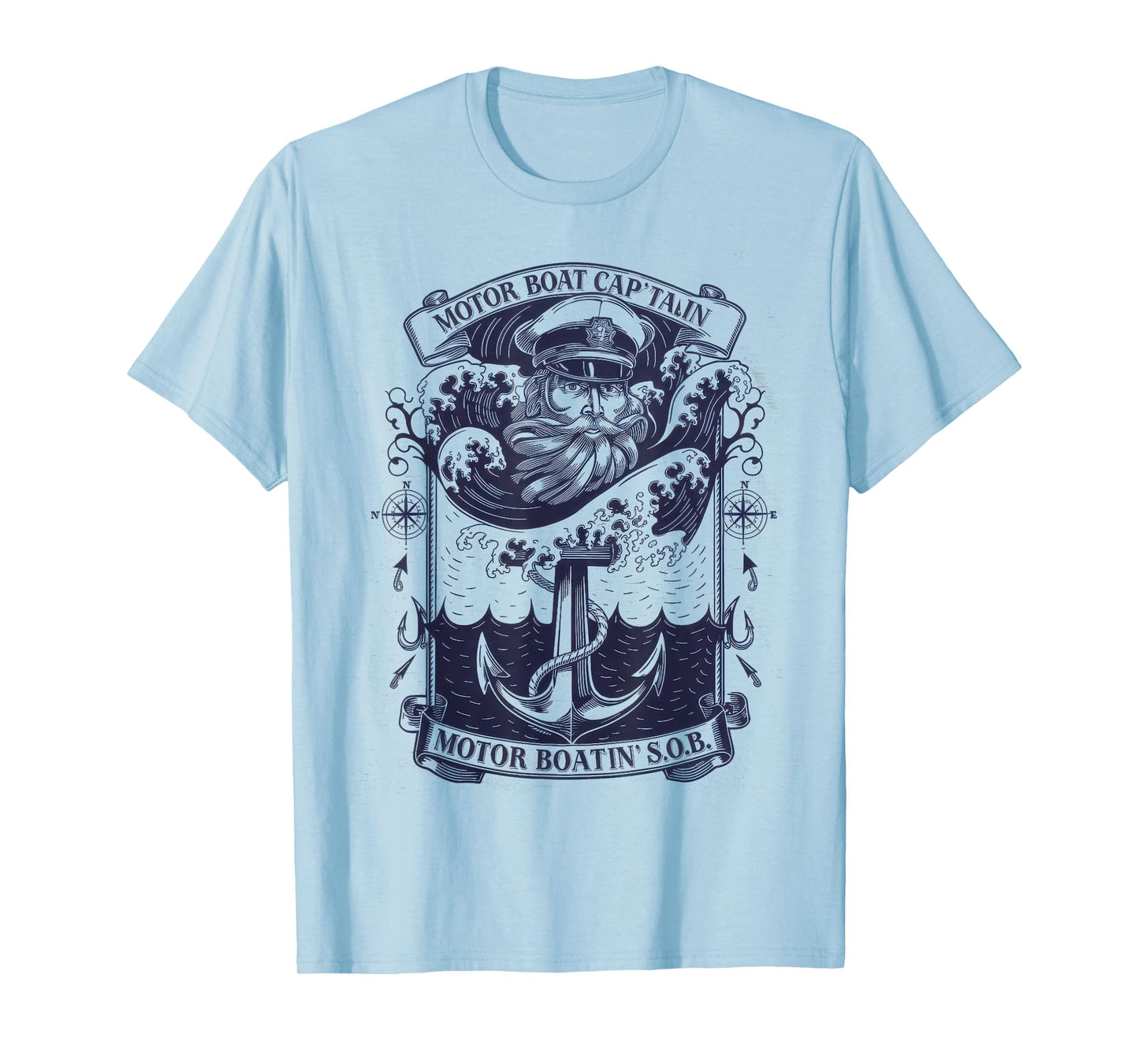 Motor Boat Captain Tshirt Men Women Chummy Pontoon Boating T-Shirt