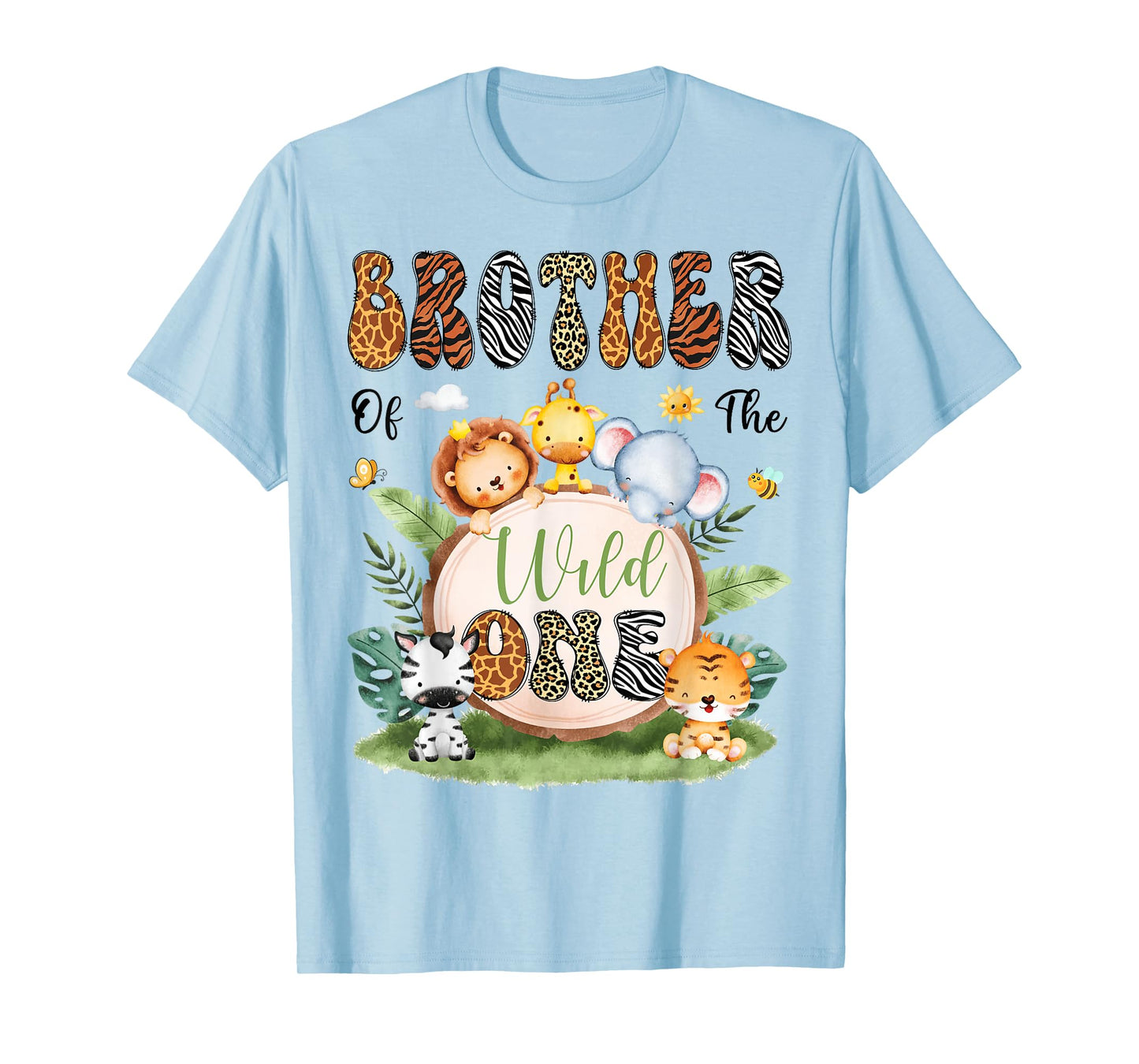 Brother Of The Wild One Safari Jungle 1St Birthday Boy T-Shirt