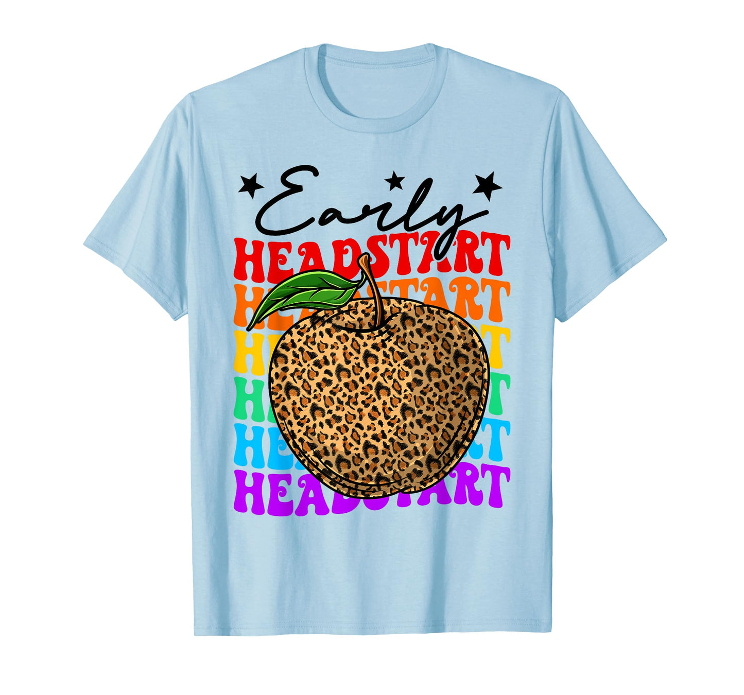 Groovy Early Headstart Teacher Leopard Apple Back To School T-Shirt