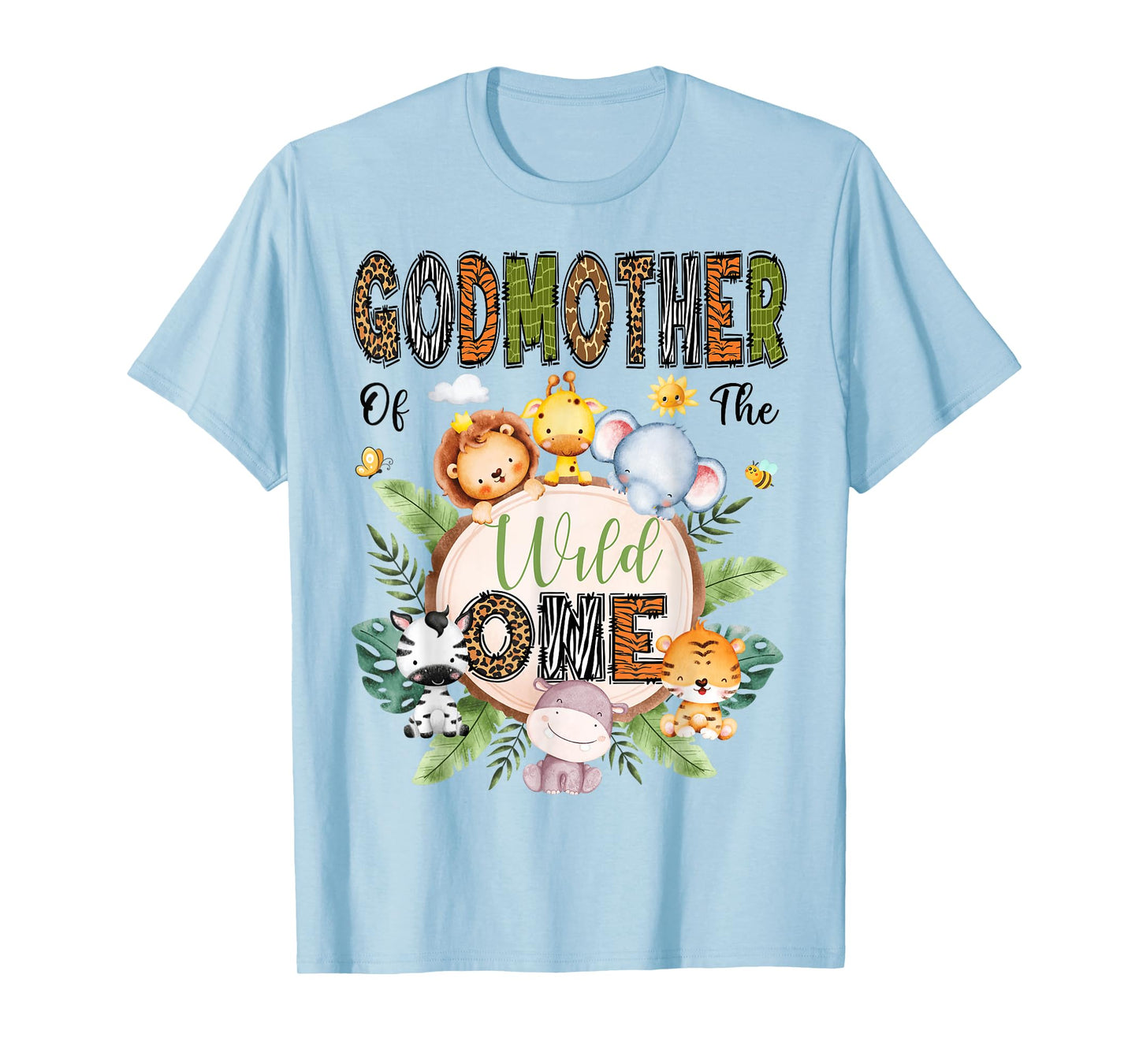 GodMother Of The Wild One 1St Bday Kids Safari Woodland T-Shirt
