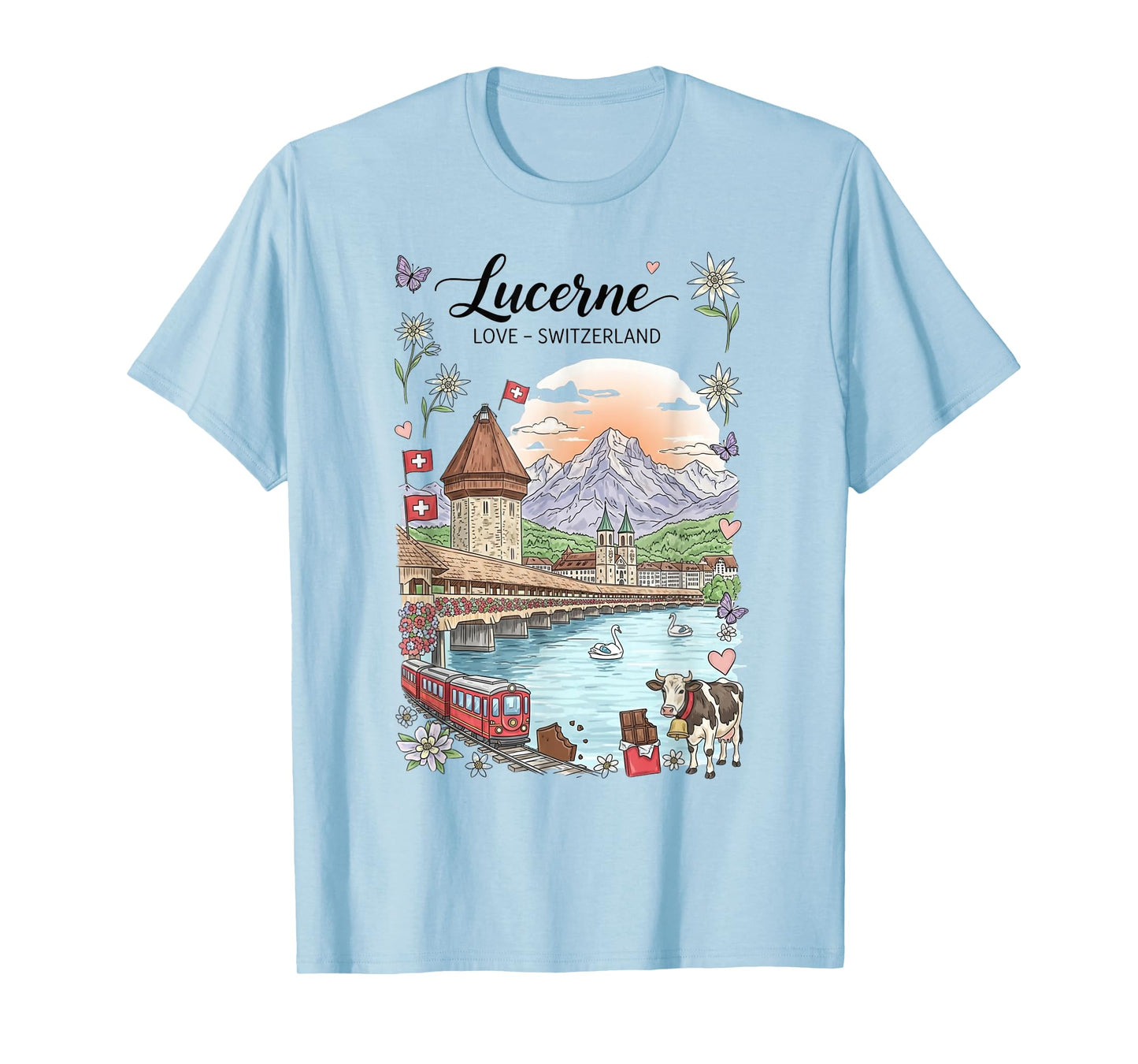 Lucerne Switzerland Scenic View Alpine Souvenir T-Shirt