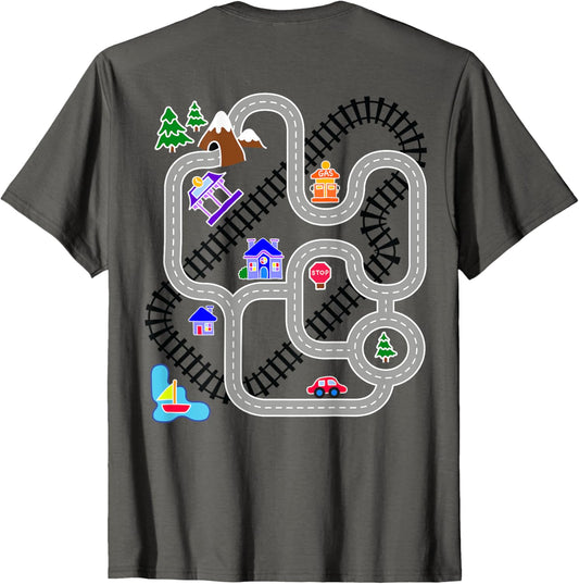 Novelty Gifts for Fathers Day, Car & Train Playmat Rug T-Shirt