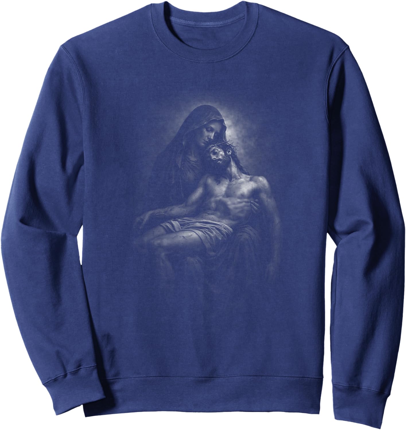 Pieta Mary Holding Jesus Christ Body T-Shirt - Sweatshirt | Navy