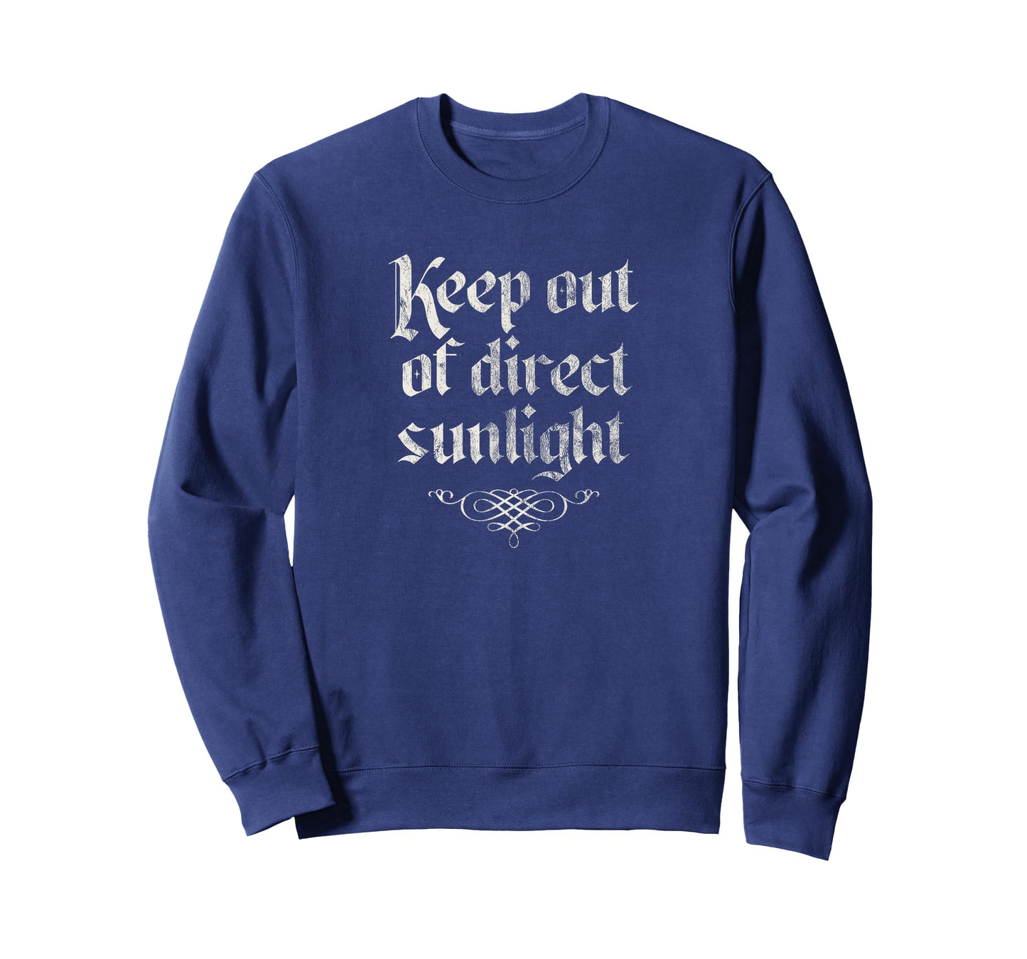 Keep Out of Direct Sunlight, Retro Vintage Halloween Vampire T-Shirt - Sweatshirt | Navy