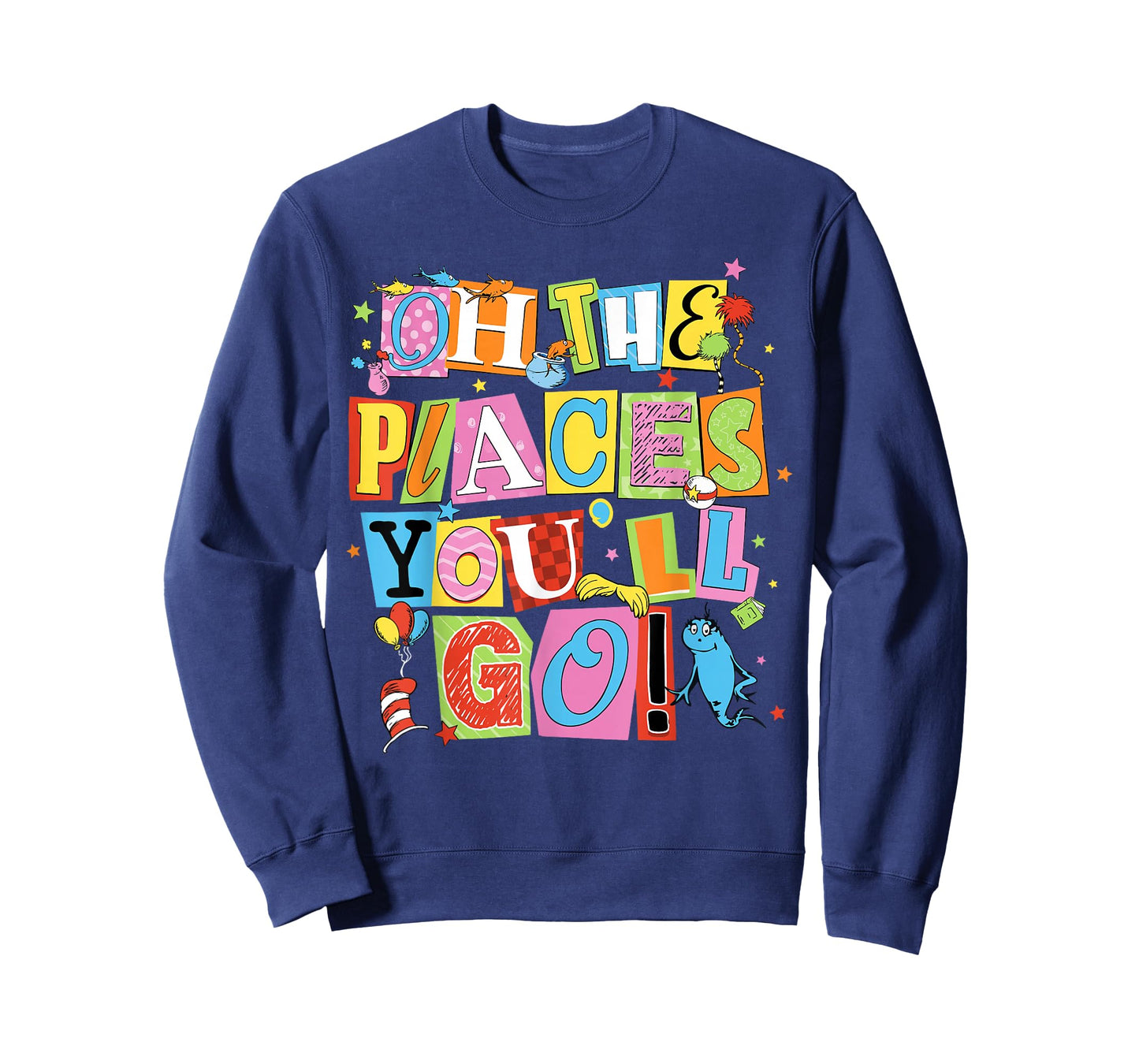 Reading Day Oh Places You Go Doctor Teacher Cat Hat Autism T-Shirt