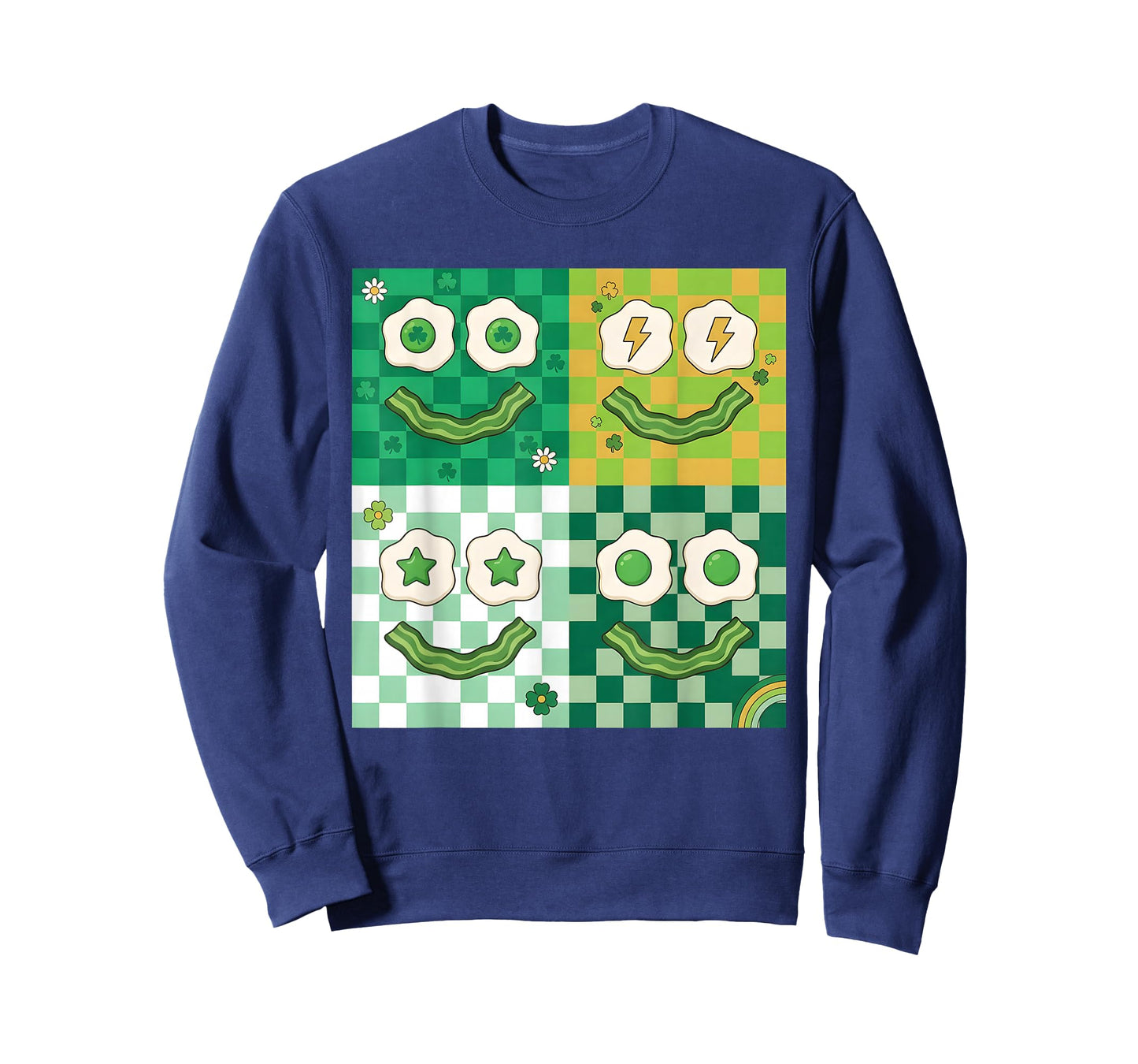 Green Smile Face Eggs and Bacon Ham Breakfast St Patricks T-Shirt