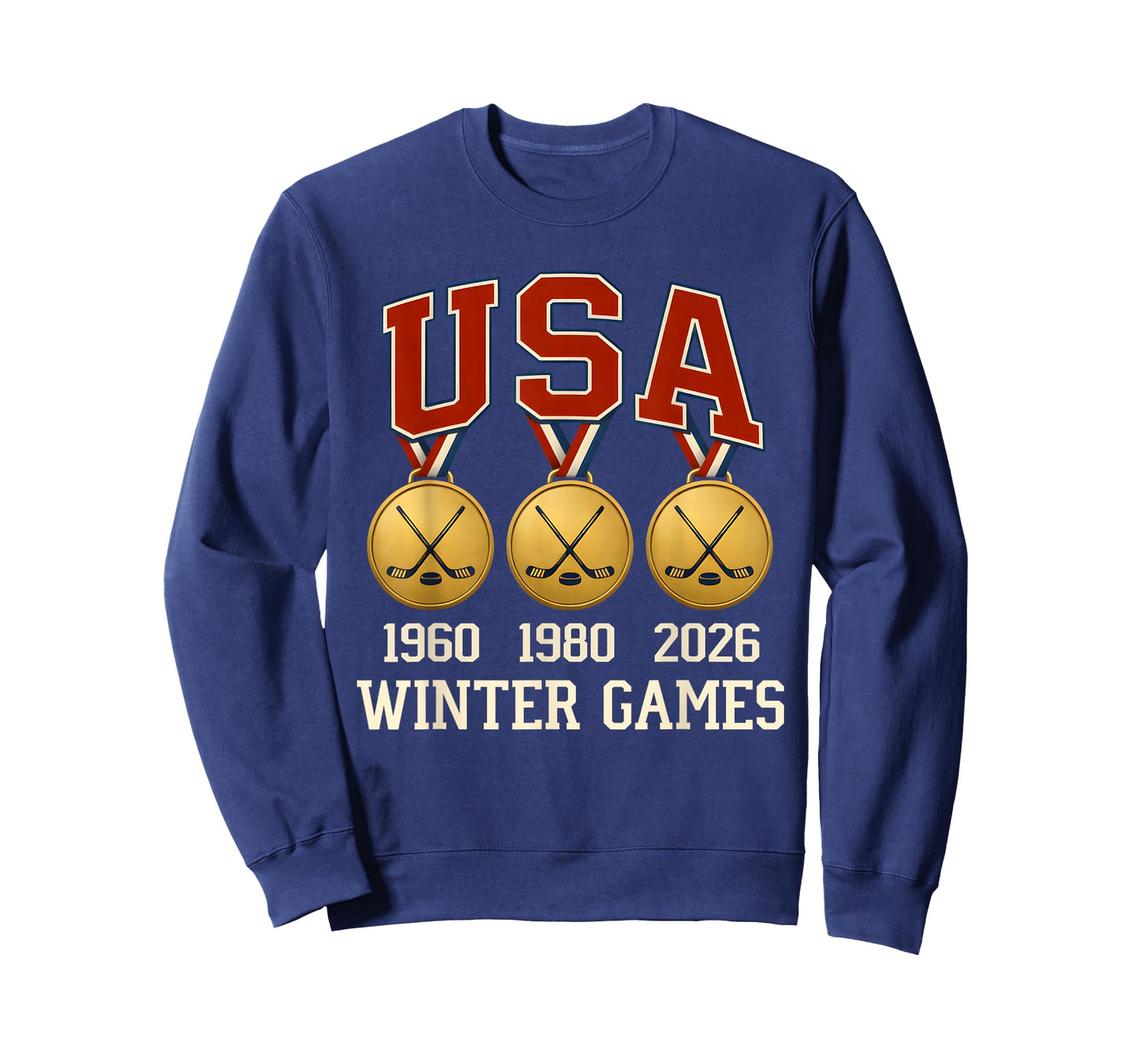 Ice Hockey 2026 Sticks US Flag Patriotic Player Men Boys Kid T-Shirt