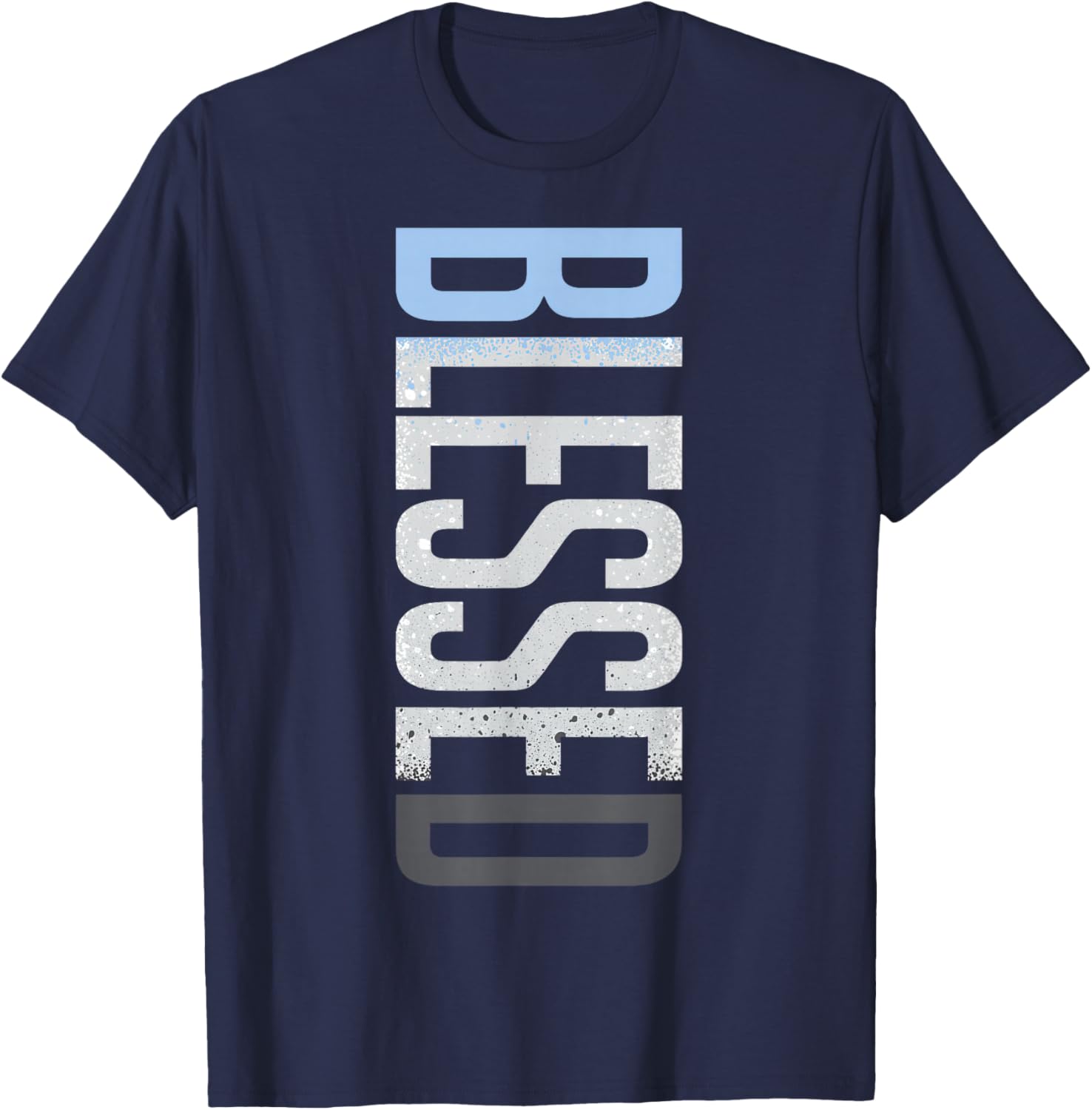 Wolf Grey Ice Blue Graphic Match T-Shirt - T-Shirt | Navy