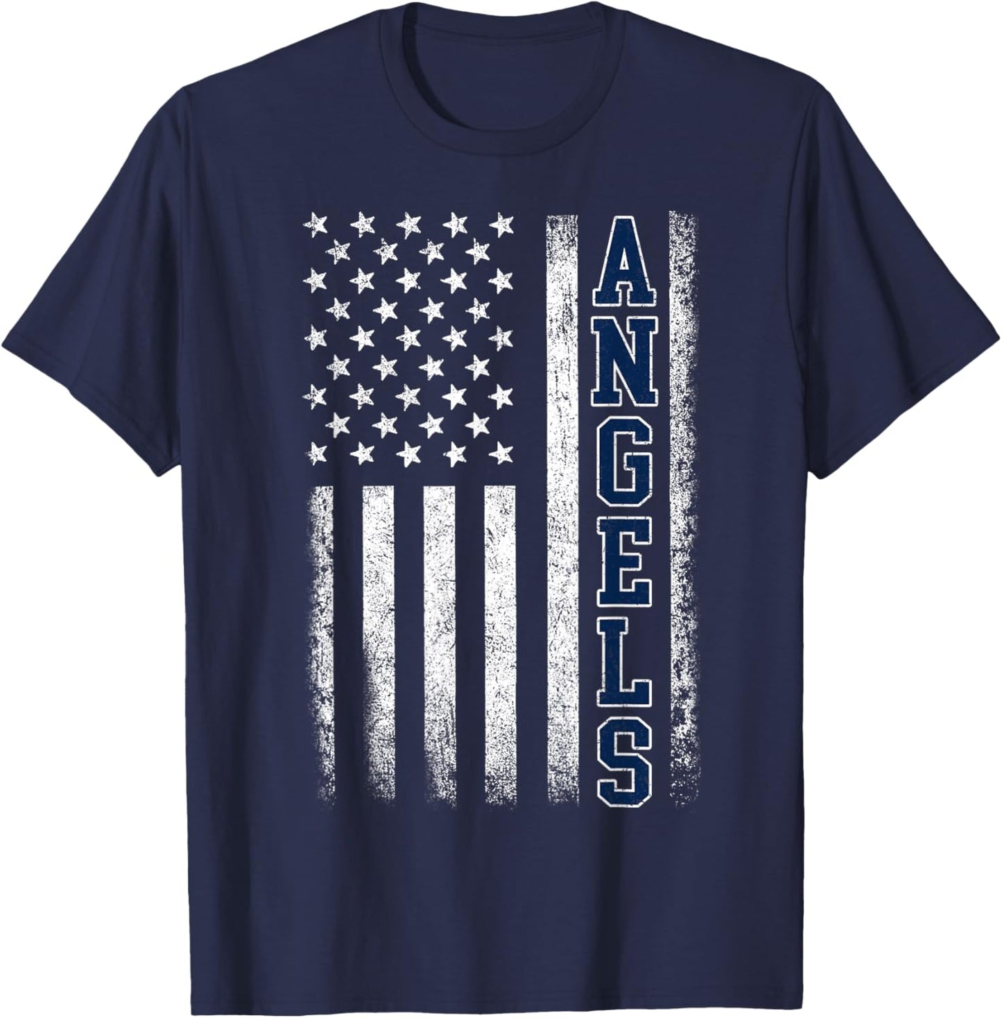 Angels Vintage US Flag Men Women Kid T-Shirt - T-Shirt | Navy