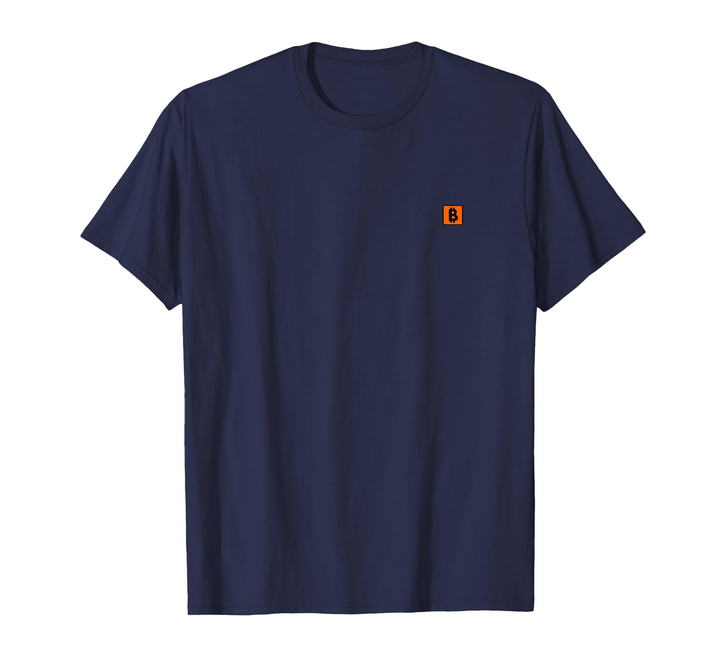 Bitcoin Logo Orange Black Small Subtle Simple Little T-Shirt