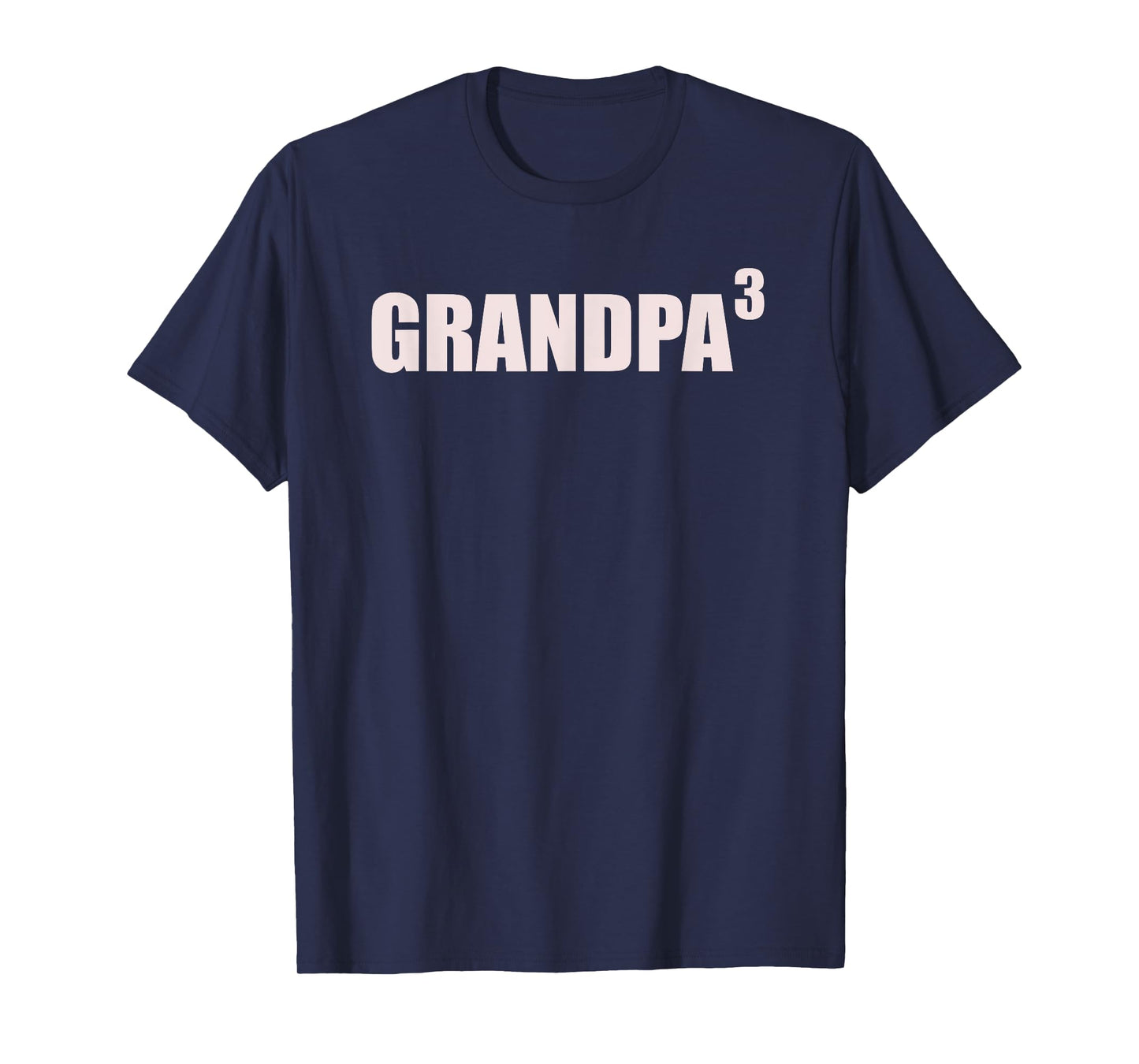 Grandpa 3 Grandkids 3rd Time Cubed Grandpa Of Three T-Shirt