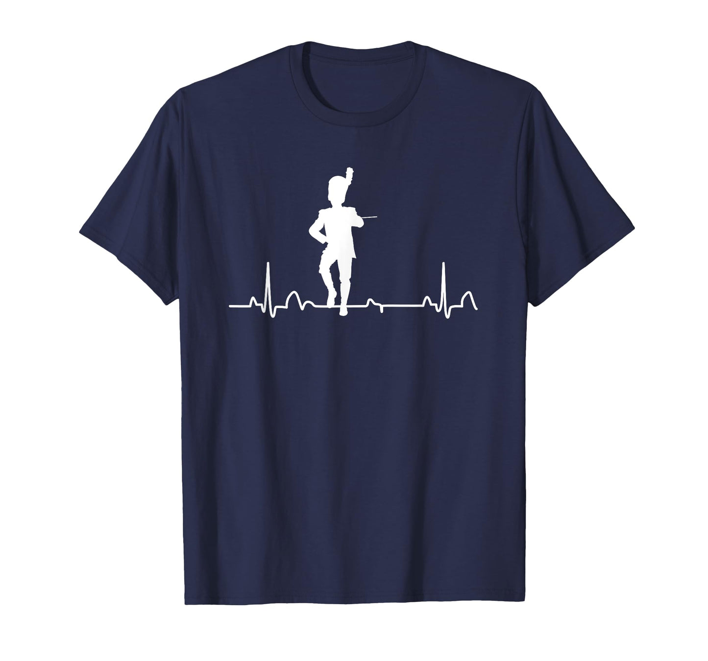 Funny Drum Major Heartbeat Marching Band Gift Men Women Kids T-Shirt