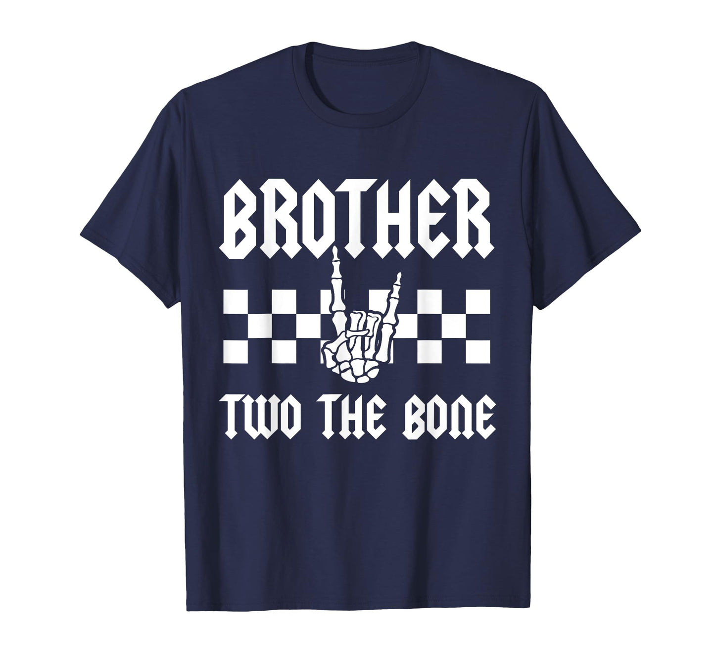 Brother Two The Bone Skeleton Hand 2nd Birthday Boy Girl T-Shirt