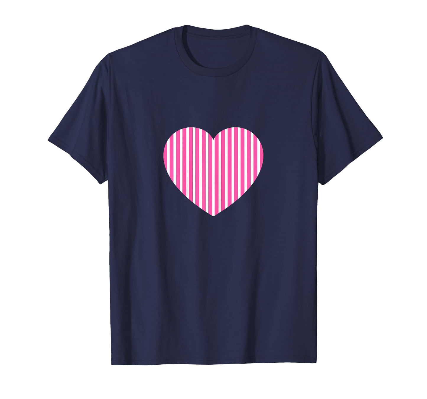 Bubblegum Pink and White Stripes Vertical Line Pattern T-Shirt