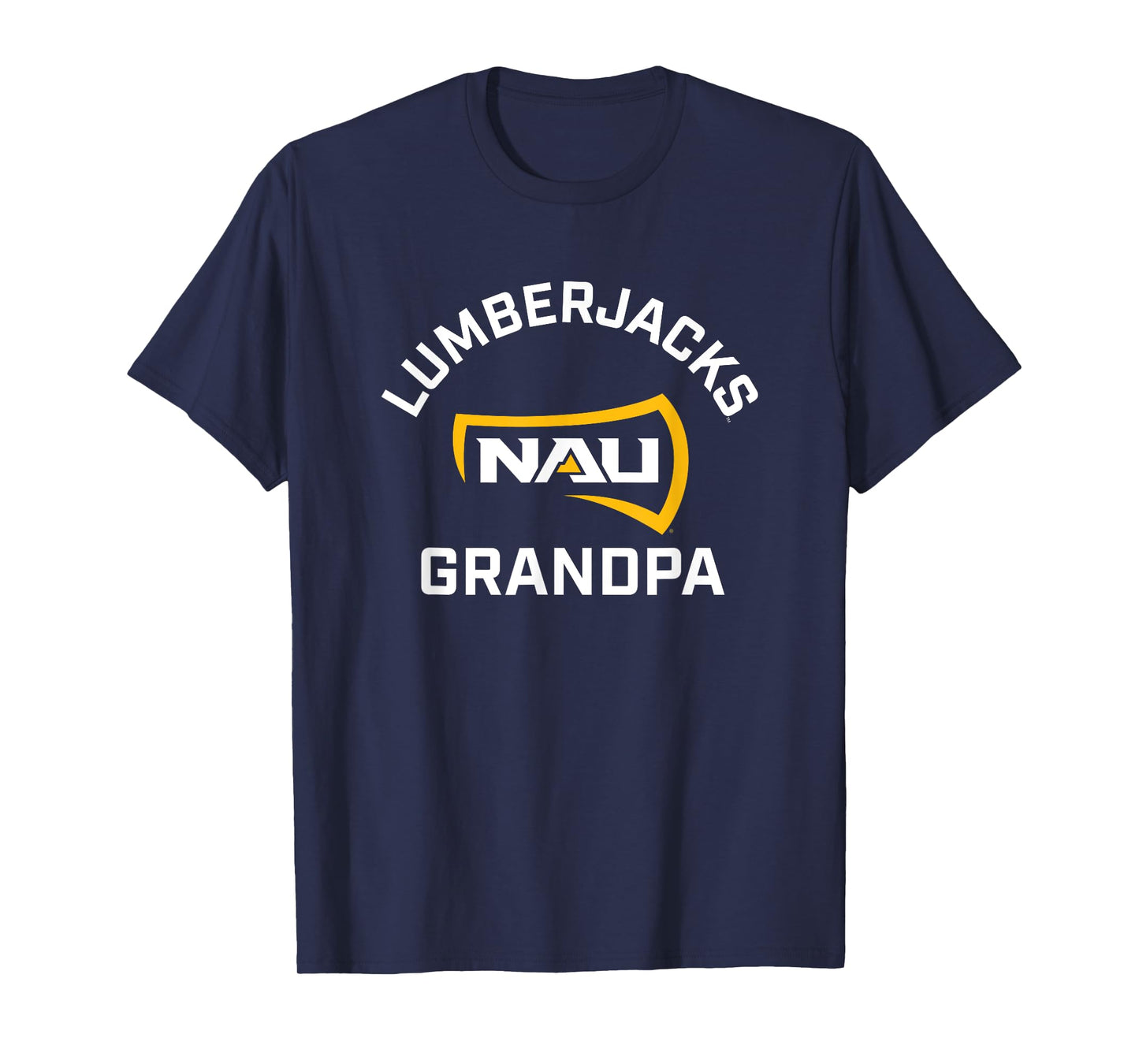 Campus Lab NAU Lumberjacks Arched Grandpa T-Shirt - Black, Unisex-Adults, Short Sleeve, T-Shirt, College-Team-Logo T-Shirt