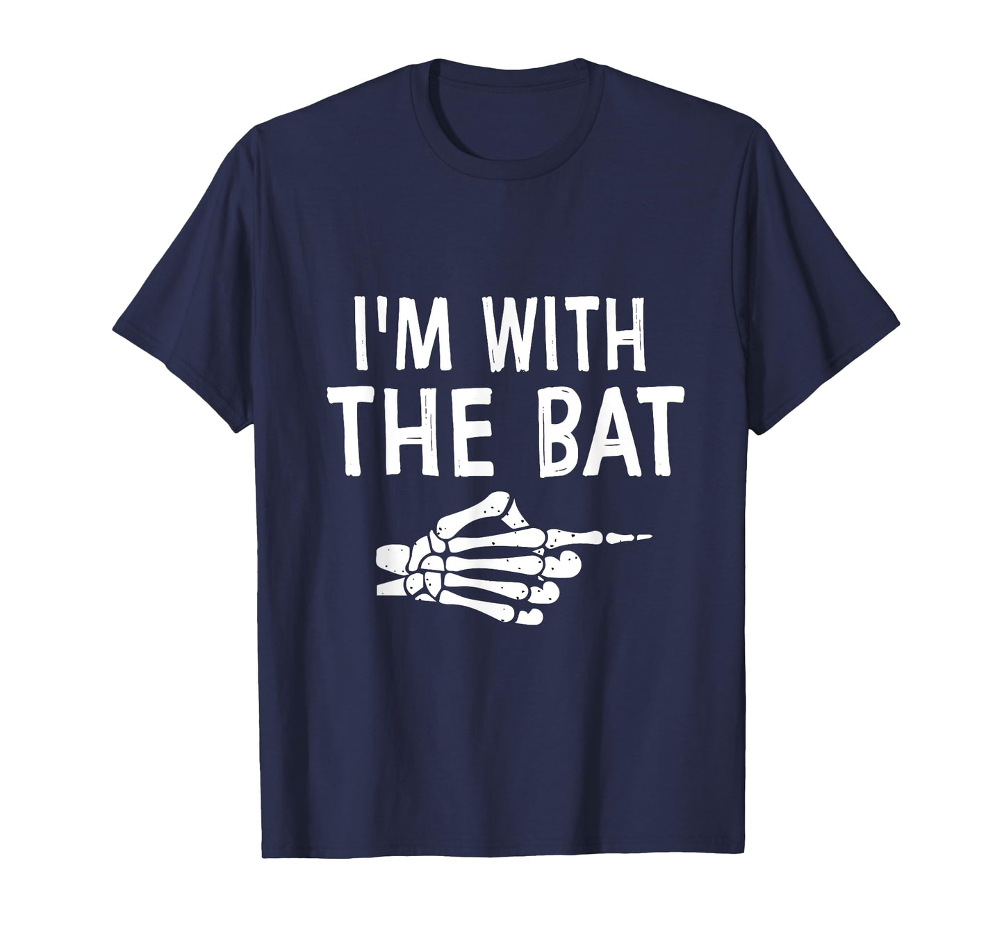 I'm With The Bat Funny Matching Couple Halloween Costume T-Shirt