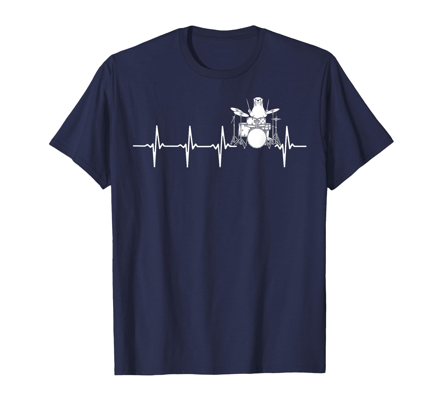 Otter Drums Heartbeat Funny Gifts For Men Women Kid Drummer T-Shirt