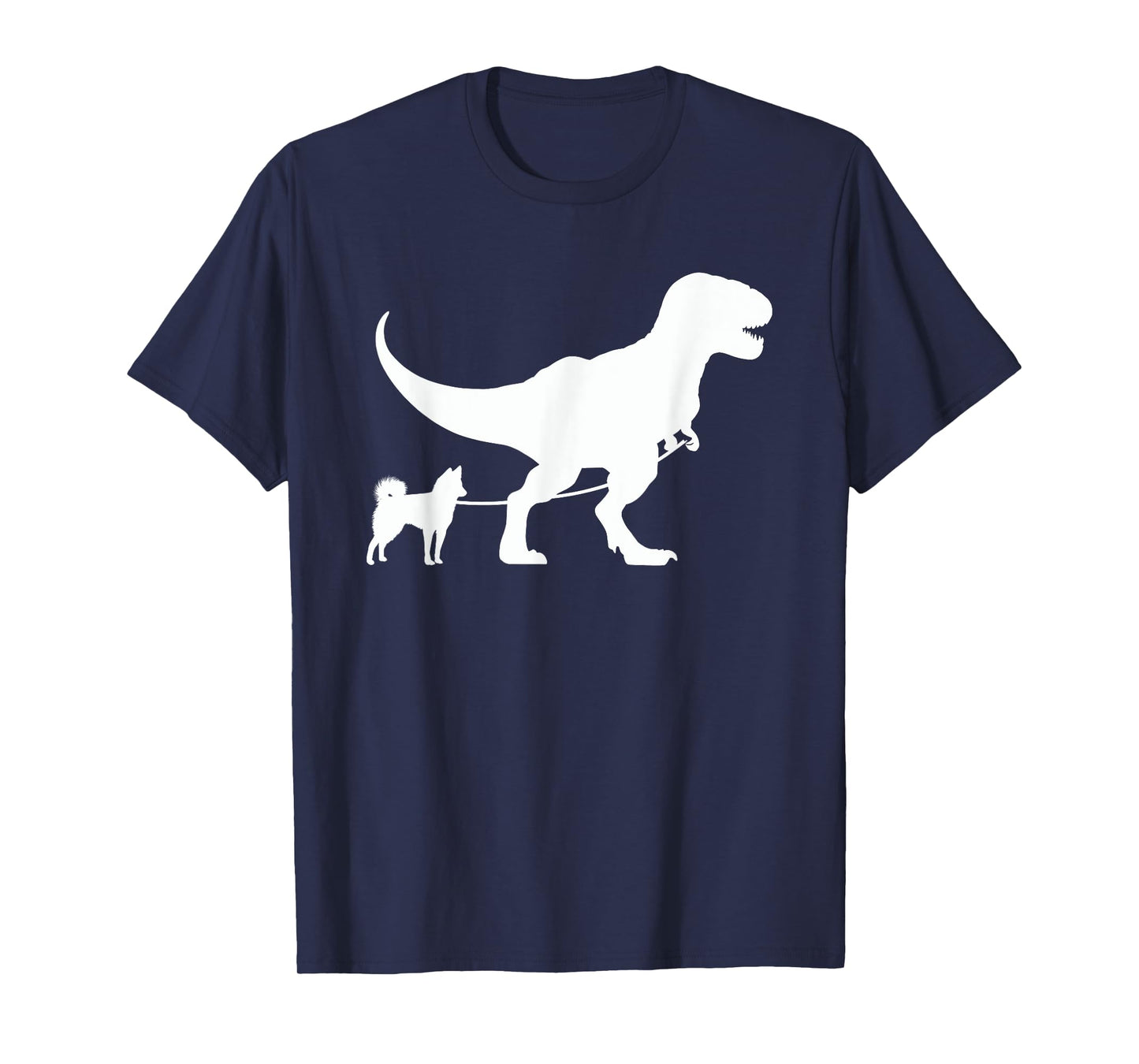 T-Rex Walking a Dog Funny Alaskan Klee Kai Dad Dog Lovers Men Women Kids T-Shirt