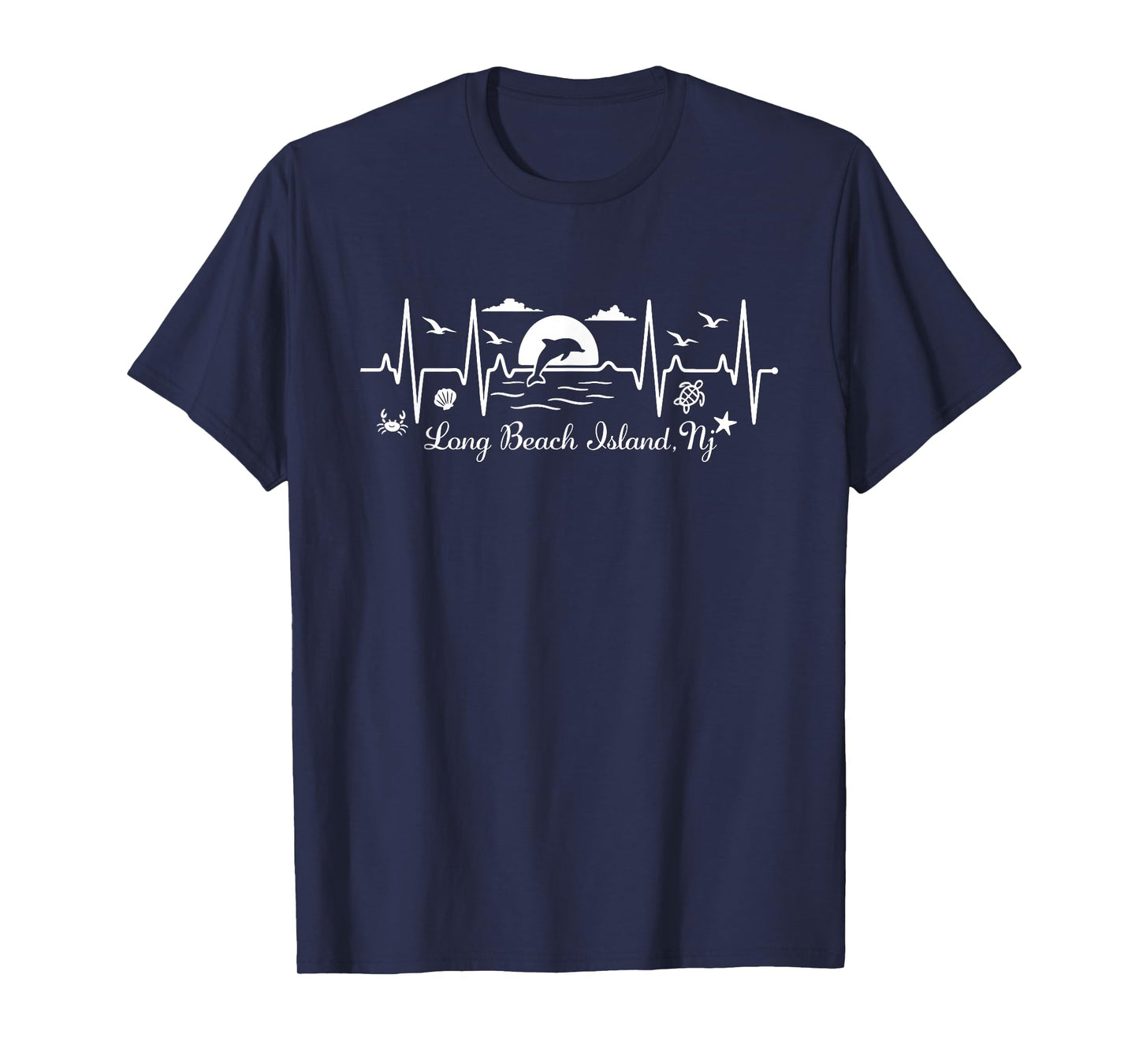 Long Beach Island, NJ Summer Vacation EKG Nature Lover T-Shirt