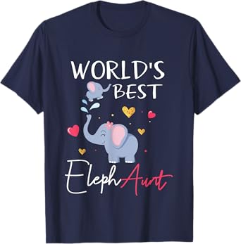 Worlds Best Aunt T-Shirt Elephant Aunt Elephaunt Crazy Aunt T-Shirt