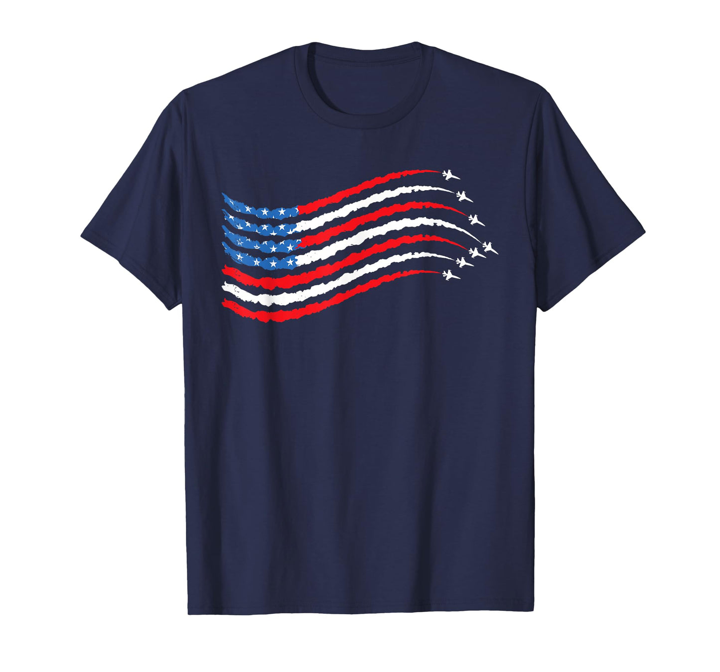 Patriotic USA Flag Fighter Jets Boys Mens 4th of July T-Shirt