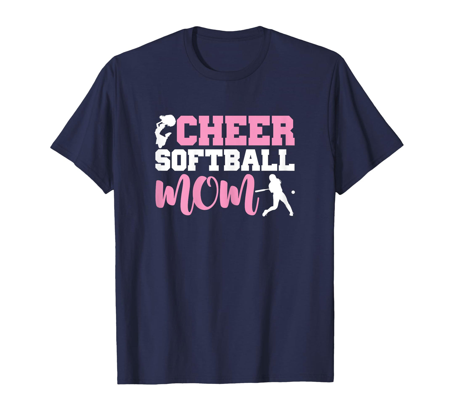 Funny Softball Cheerleading Lover Graphic Softball Cheer Mom T-Shirt
