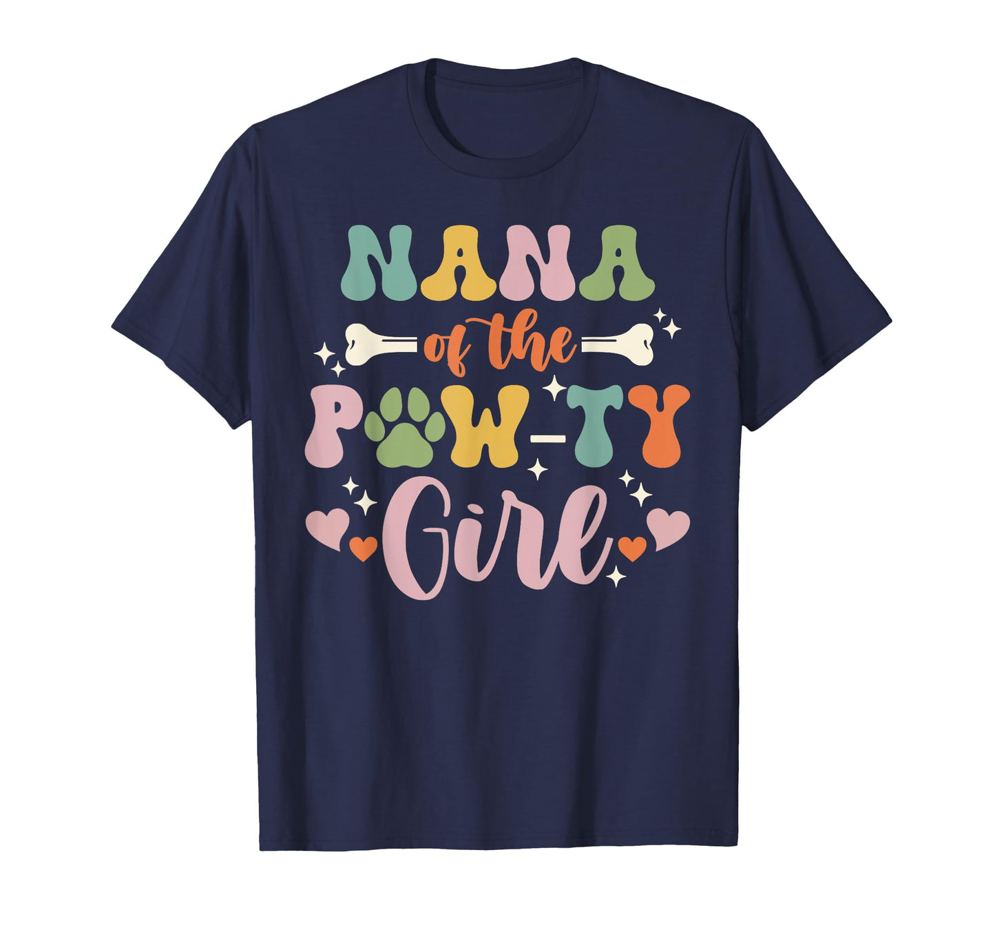 Nana Of The Pawty Girl Dog Grandma Family Matching T-Shirt