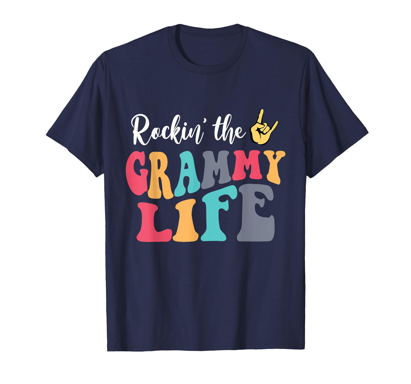 Retro Vintage Rockin' The Grammy Life Birthday Mother's Day T-Shirt