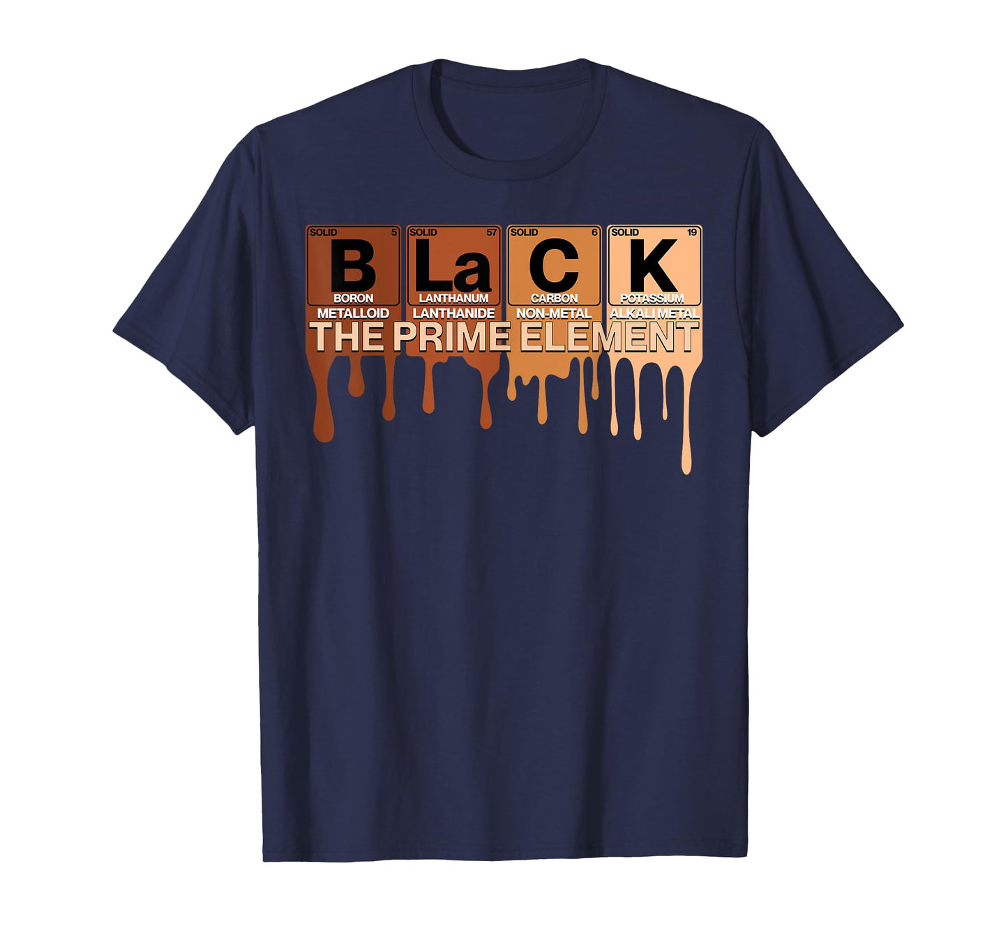 Black The Prime Element Black History Month Periodic Table T-Shirt