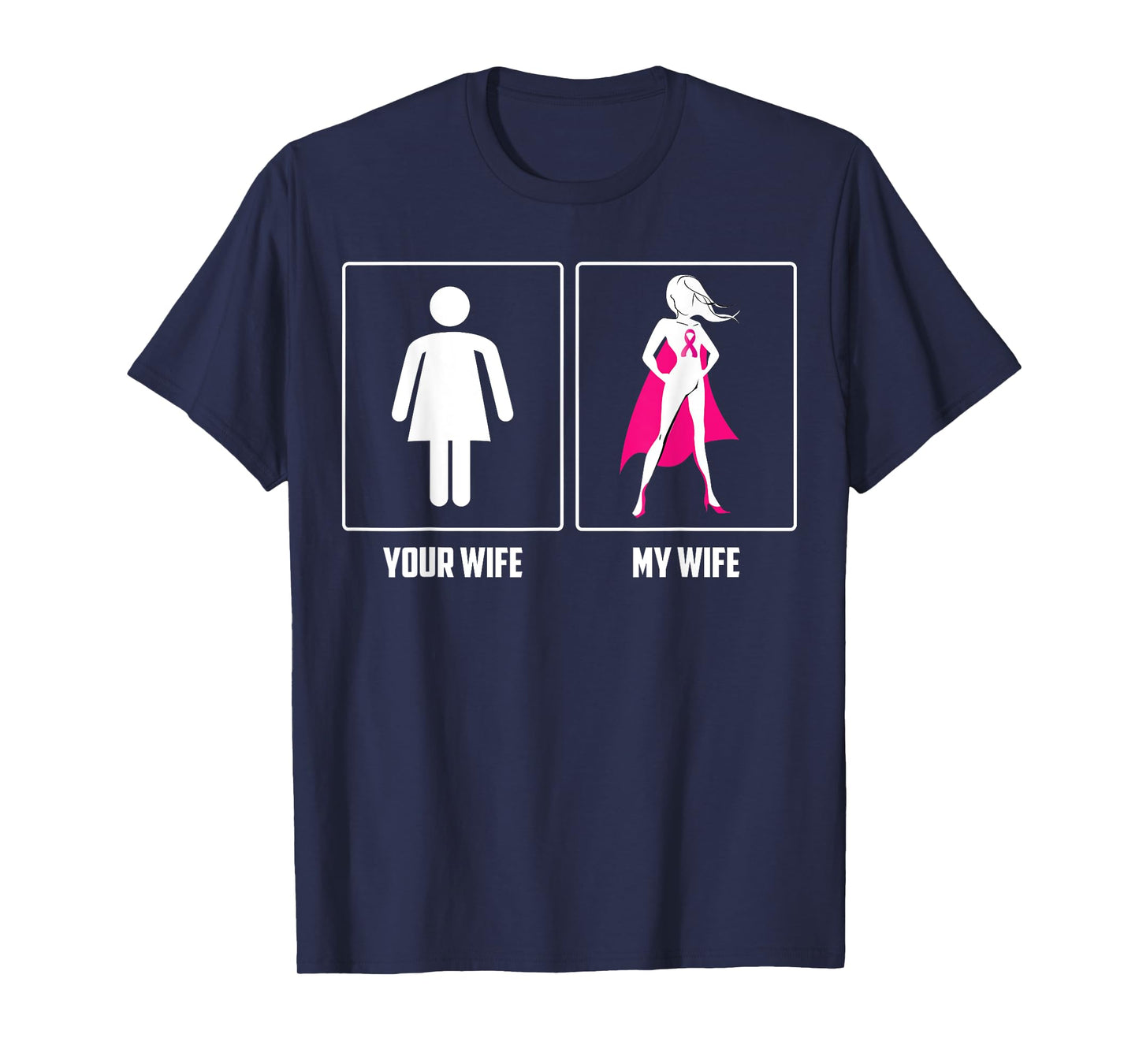 MY WIFE BREAST CANCER SURVIVOR SUPERHERO Pink Ribbon Men T-Shirt