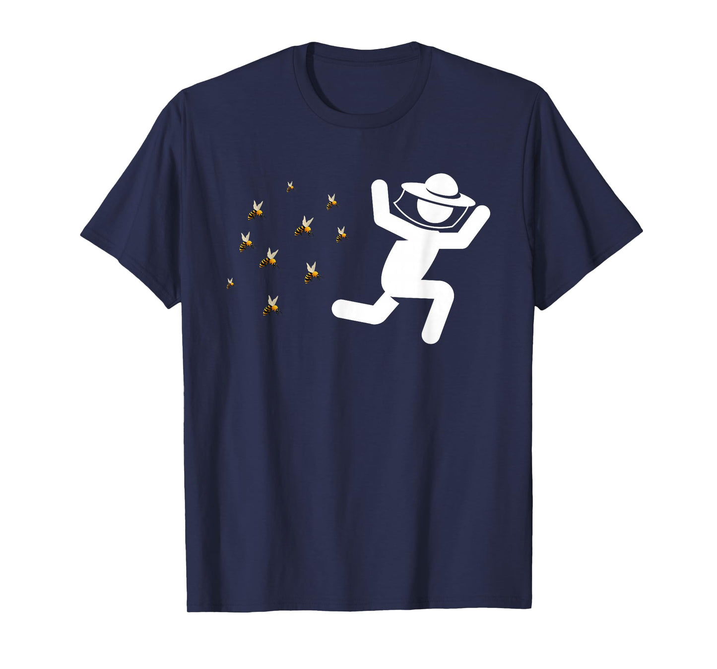 Beekeeper Chased By Bees Funny Honeybee Beekeeping Bee Lover T-Shirt