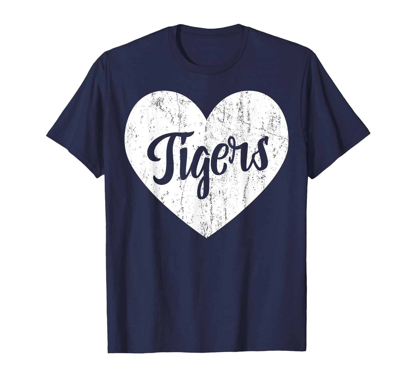 Tigers School Sports Fan Team Spirit Mascot Cute Heart Gift T-Shirt