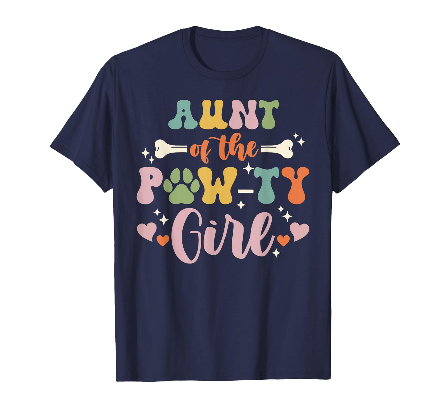 Aunt Of The Pawty Girl Dog Aunt Family Matching T-Shirt