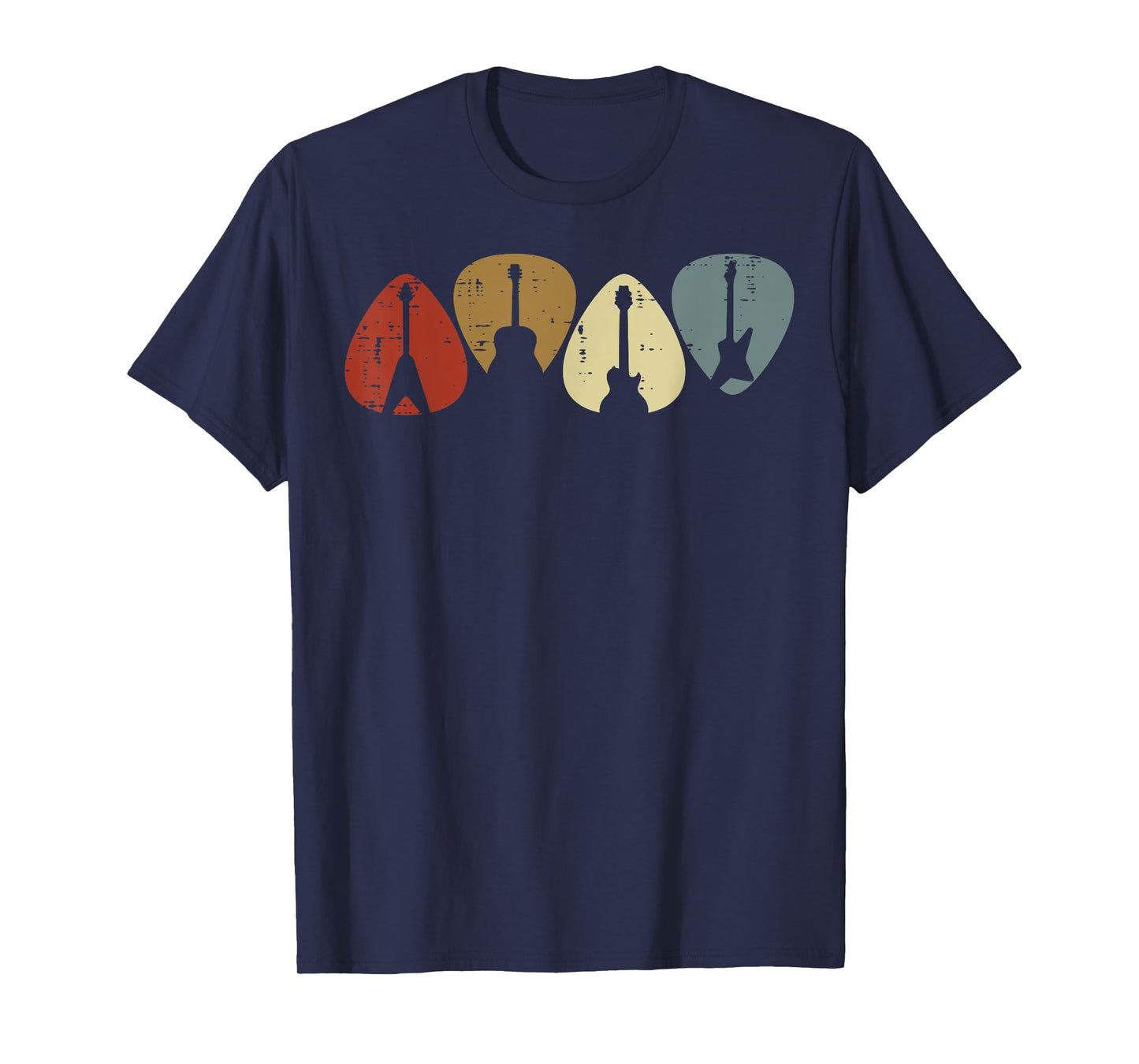 Guitar Picks Rocker Retro Guitarist Rock Men Boys Kids Women T-Shirt