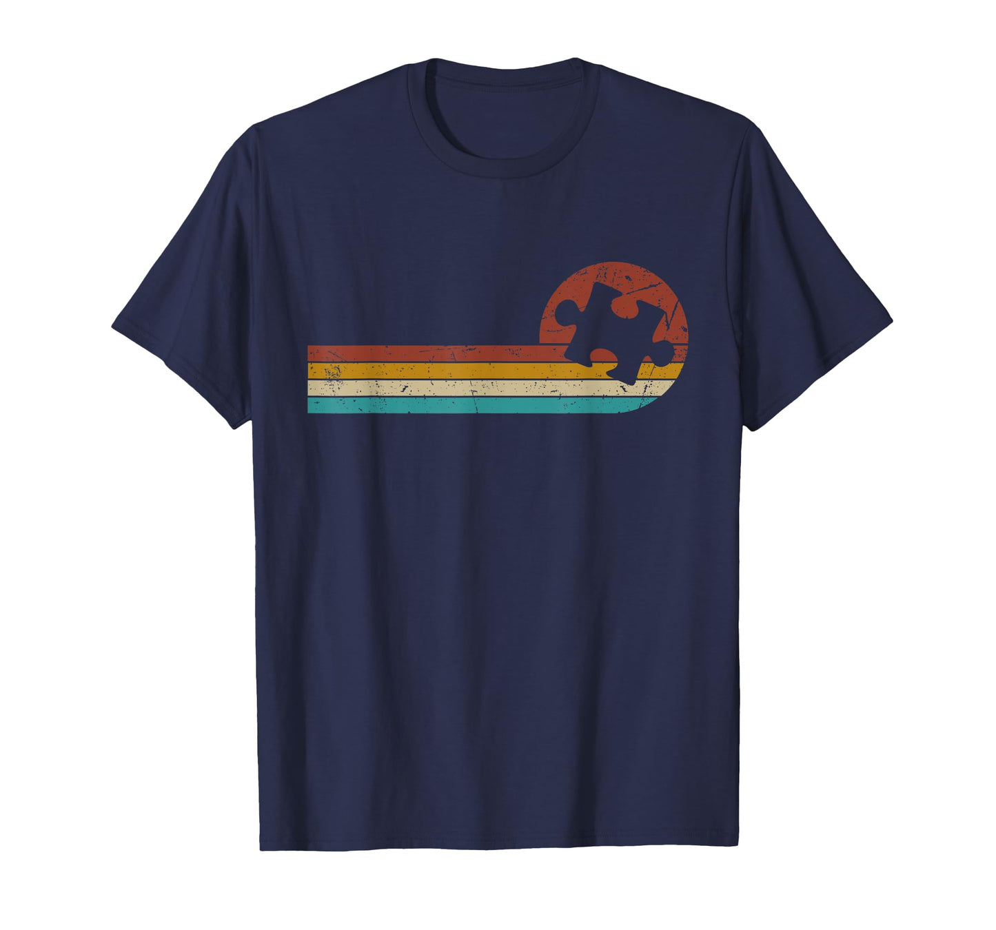 Vintage Autism Puzzle Mom Dad Autism Awareness T-Shirt