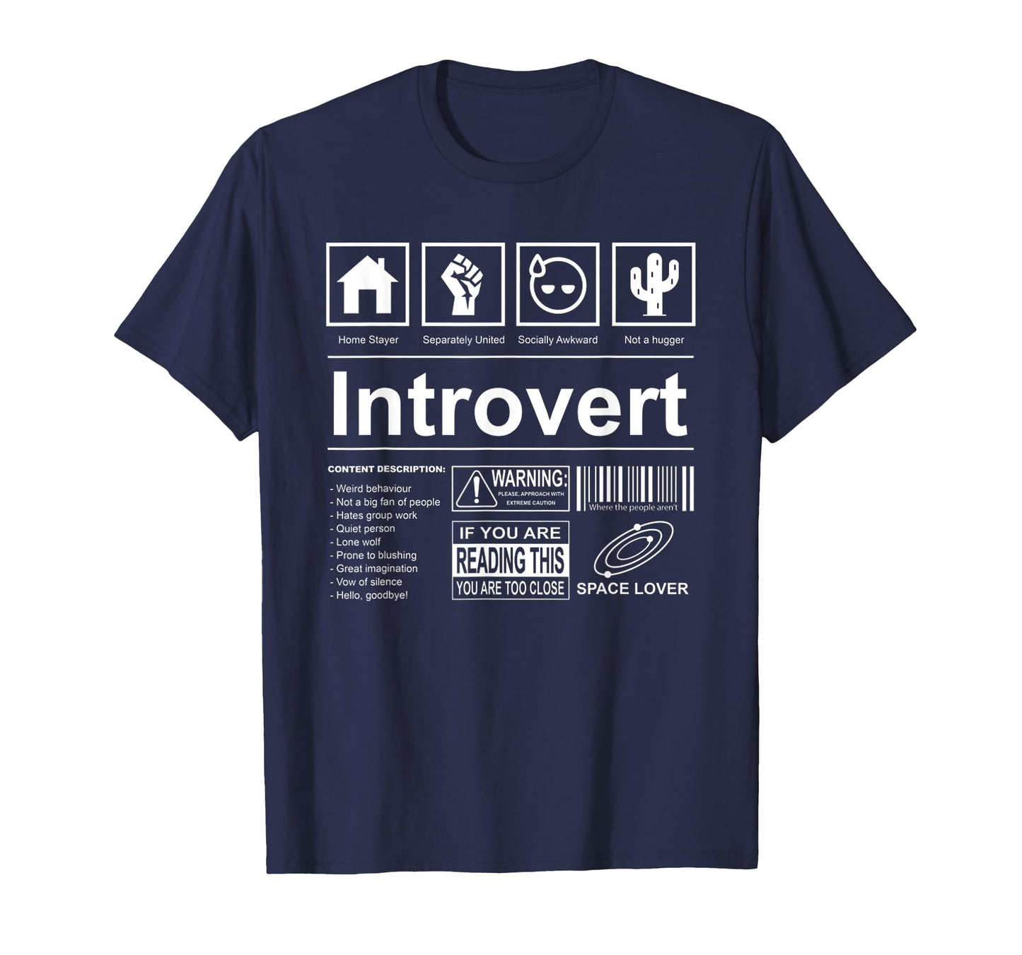 Funny Introvert Label Antisosial Distancing Humor T-Shirt