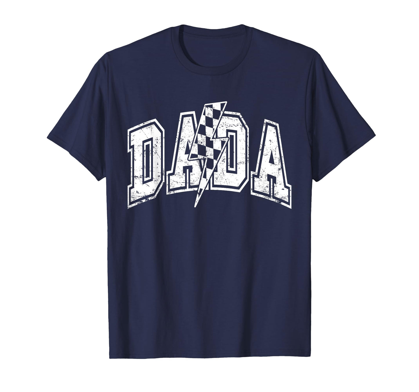 Dada Lightning Bolt Checkered Father's Day Dad Grandpa Men T-Shirt