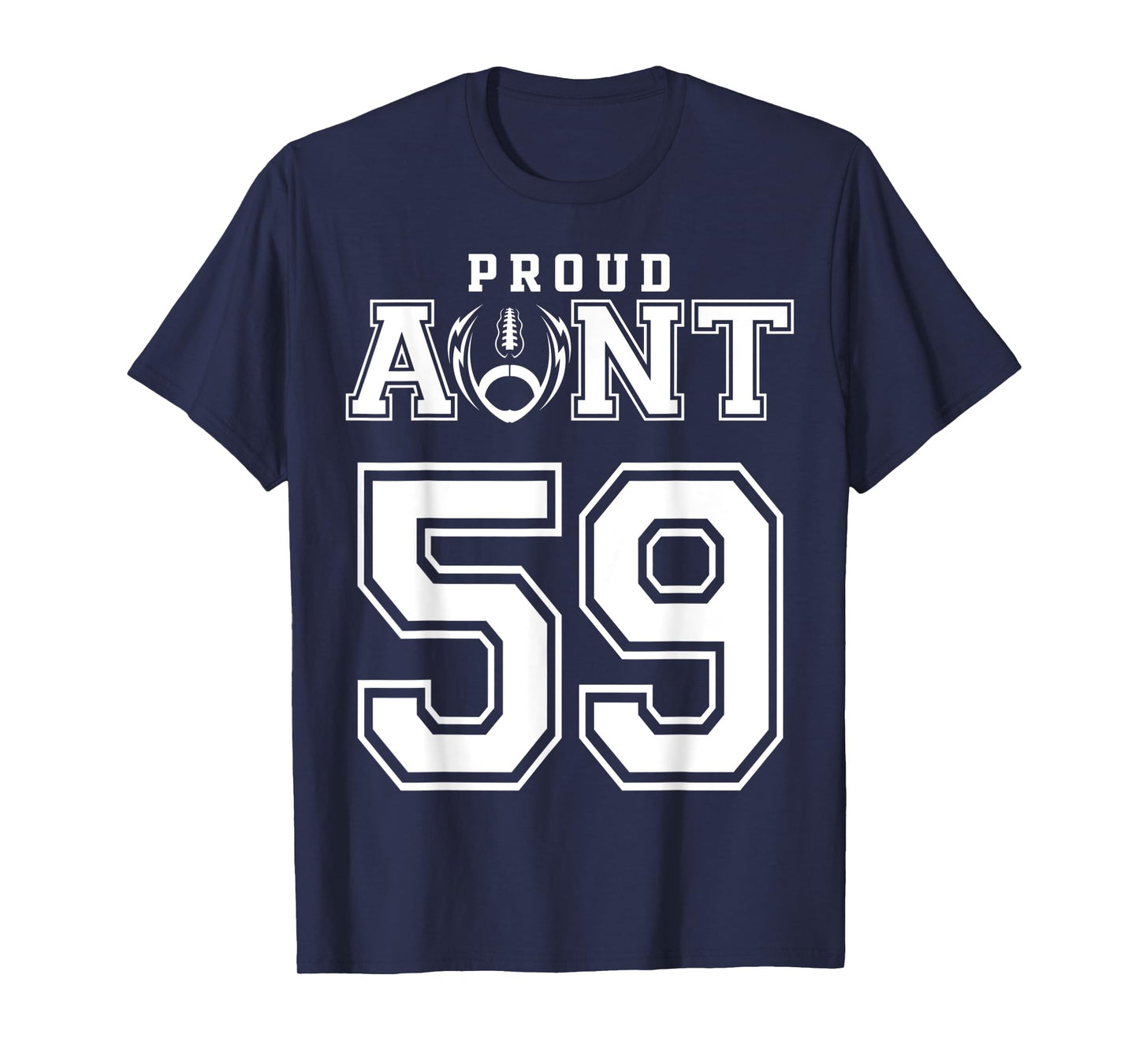 Custom Proud Football Aunt Number 59 Personalized For Women T-Shirt