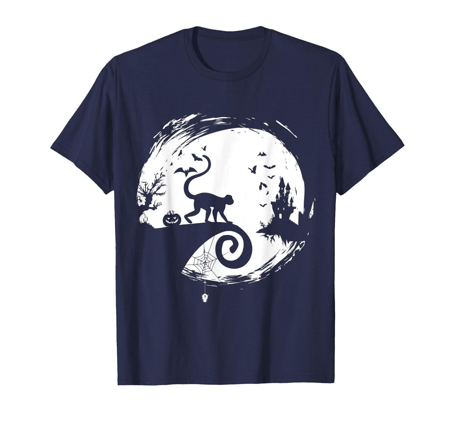 Spider Monkey Halloween Costume Moon Silhouette Creepy T-Shirt
