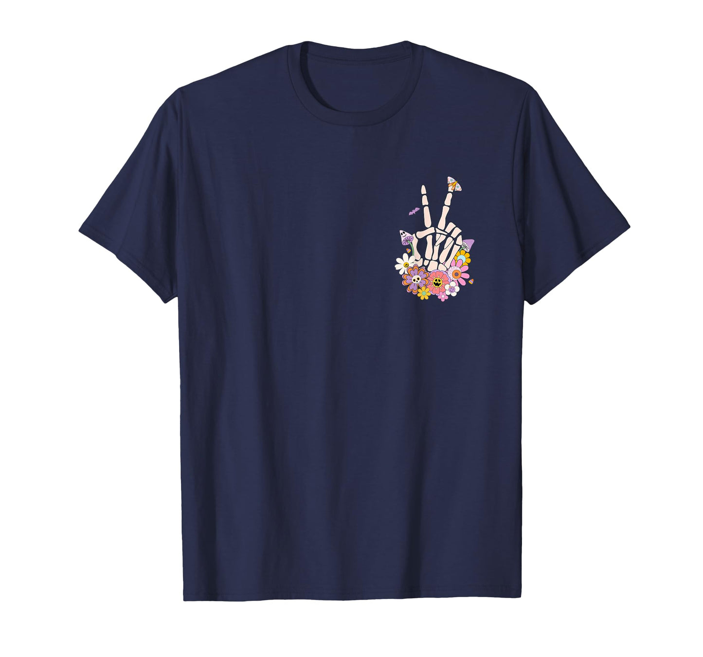 Protect Your Peace Flower Skull Skeleton Hand Mental Health T-Shirt