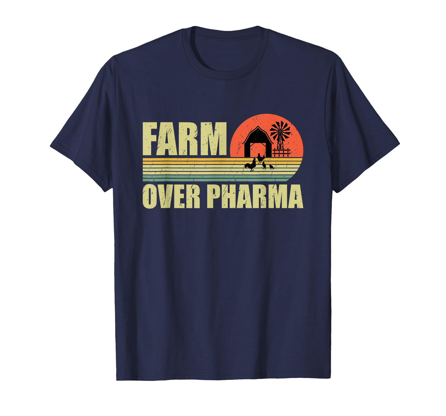 Farm Over Pharma Family Farming Mom Dad Grandpa Vintage T-Shirt
