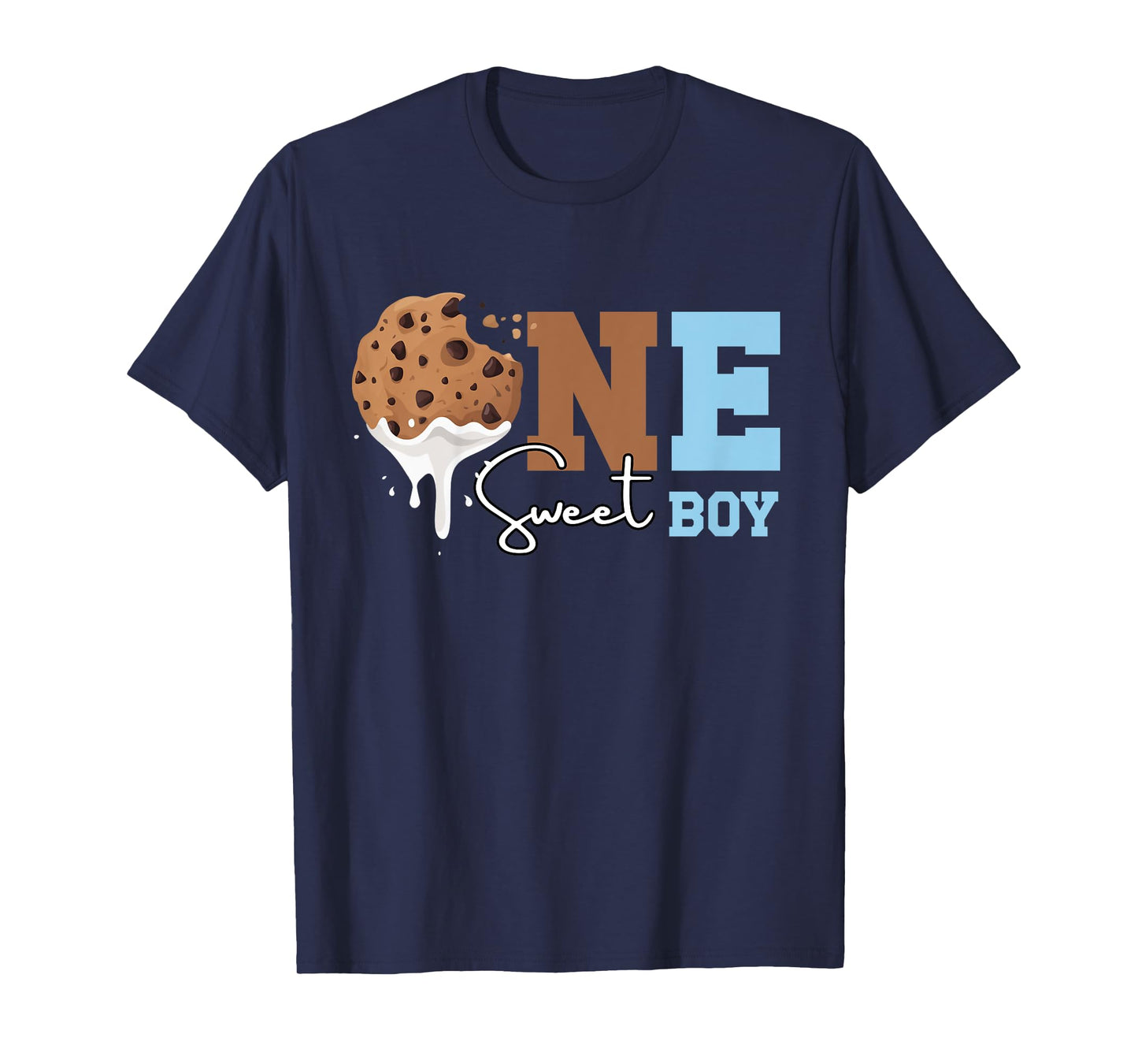 Kids One Sweet Boy Cookies and Milk 1st Birthday T-Shirt